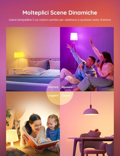 Detalle 2 de Govee Lampadina LED E27 Intelligenti WiFi e Bluetooth (Set 2) – 800 lm, 16 Milioni di Colori RGBWW, compatibili Matter/Alexa/Google/SmartThings