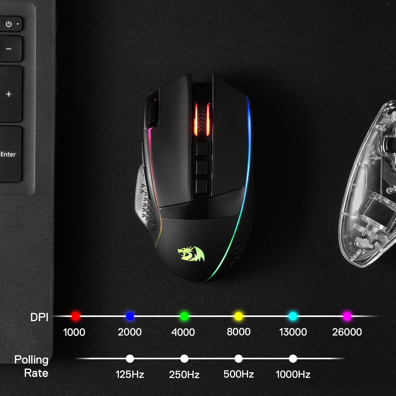 Thumbnail 6 de Redragon M991 Wireless Gaming Mouse (2.4GHz) with 19000 DPI, RGB backlight and custom macros