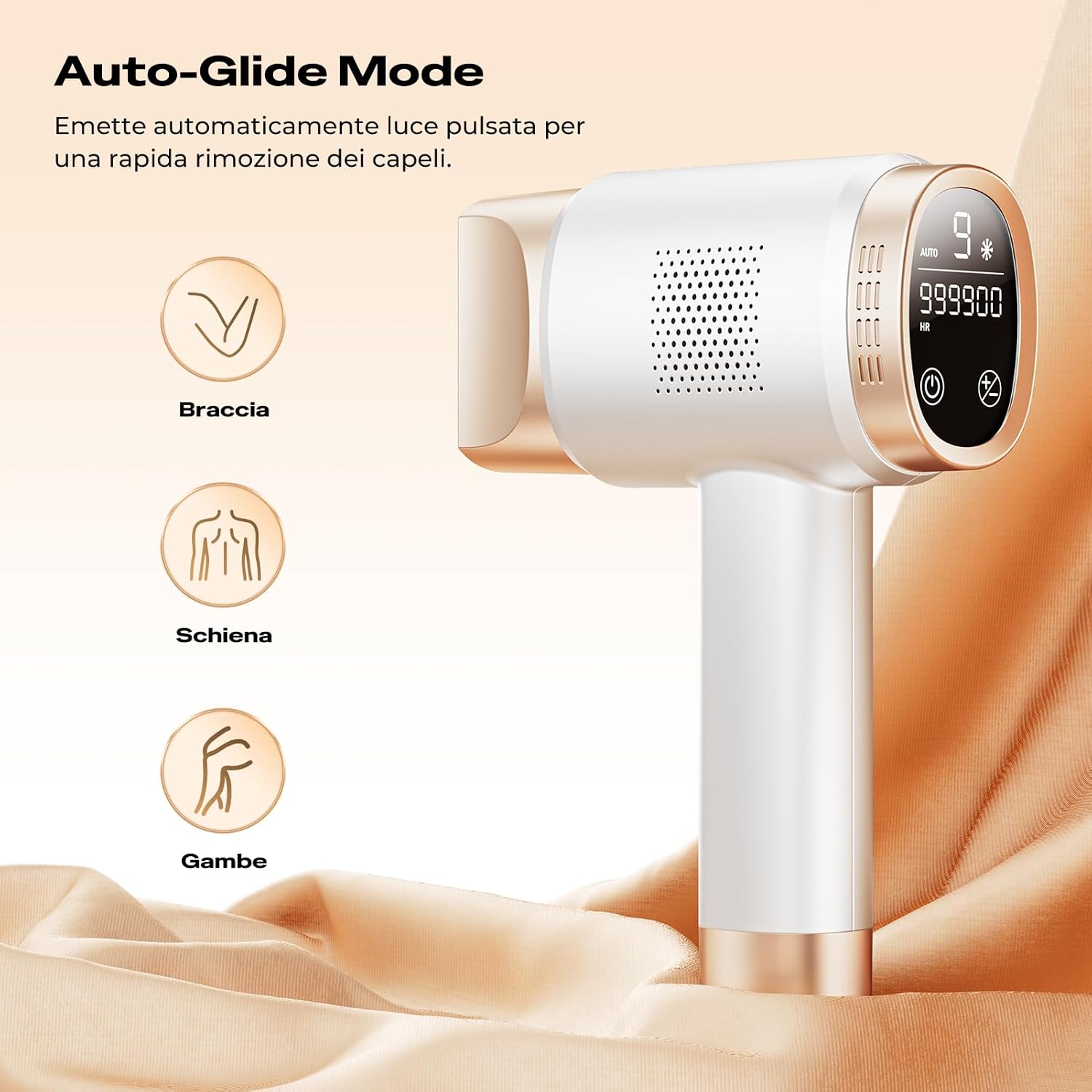 Thumbnail 4 de 21J Epilatore Luce Pulsata con Raffreddamento a Ghiaccio 8°C – Depilazione IPL con Display LCD e Sicurezza a Contatto
