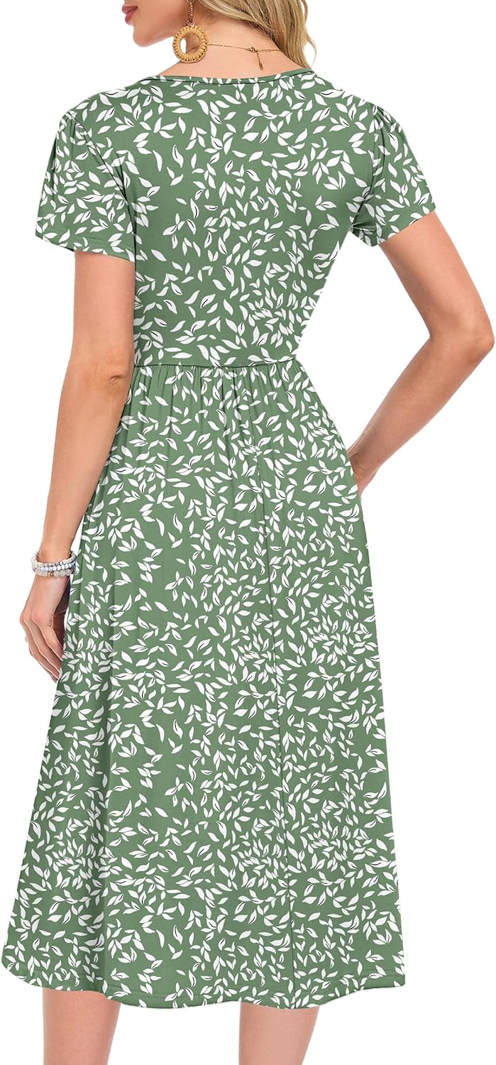 Detalle 2 de MOLERANI Summer Dress for Women: UK Round Neck Short Sleeve Tunic with Pockets