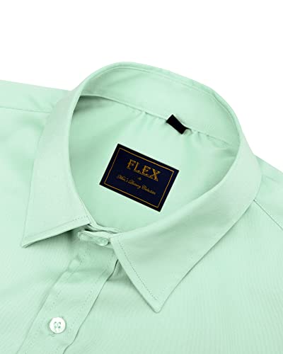 Detalle de J.VER Herren Hemd Unifarben Stretch Langarm – Mint, Regular Fit (Größe L)