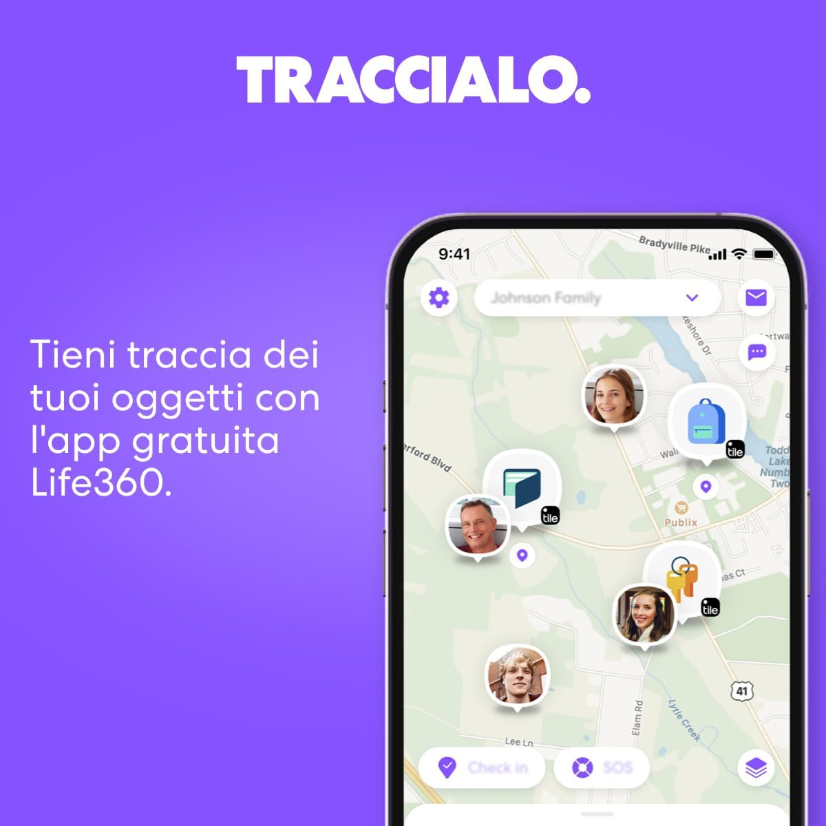 Thumbnail 4 de Tile by Life360 Mate (Green Surf) localizzatore Bluetooth per chiavi, borse e oggetti smarriti