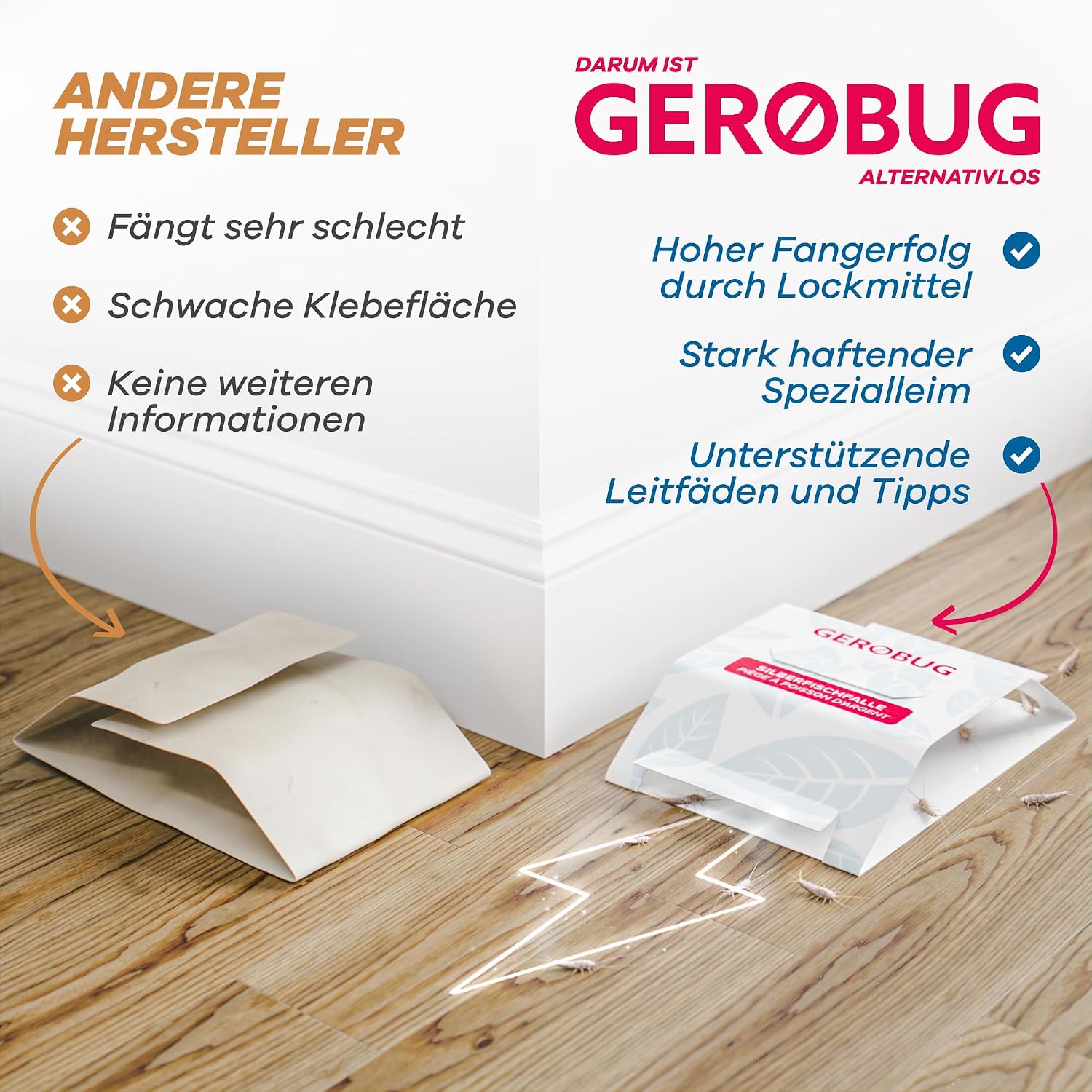 Thumbnail 5 de Gerobug Silberfischfalle 12 Stück – giftfrei, diskret und langlebig