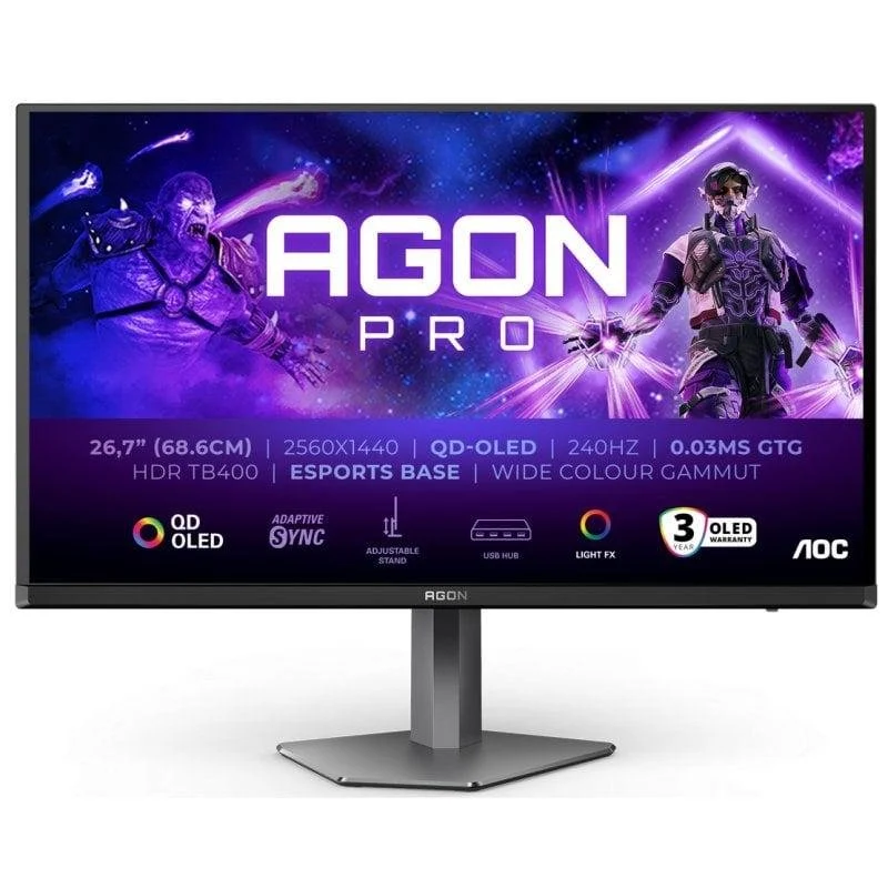 Detalle de AOC AG276QZD2 monitor 27" QD-OLED 240 Hz