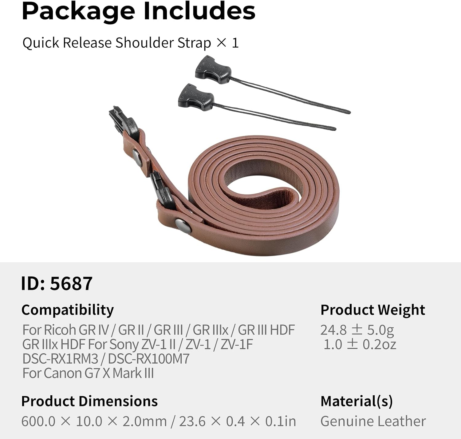 Thumbnail 6 de SMALLRIG Quick Release-schouderriem voor Ricoh GR, Sony ZV-1 en iPhone 17