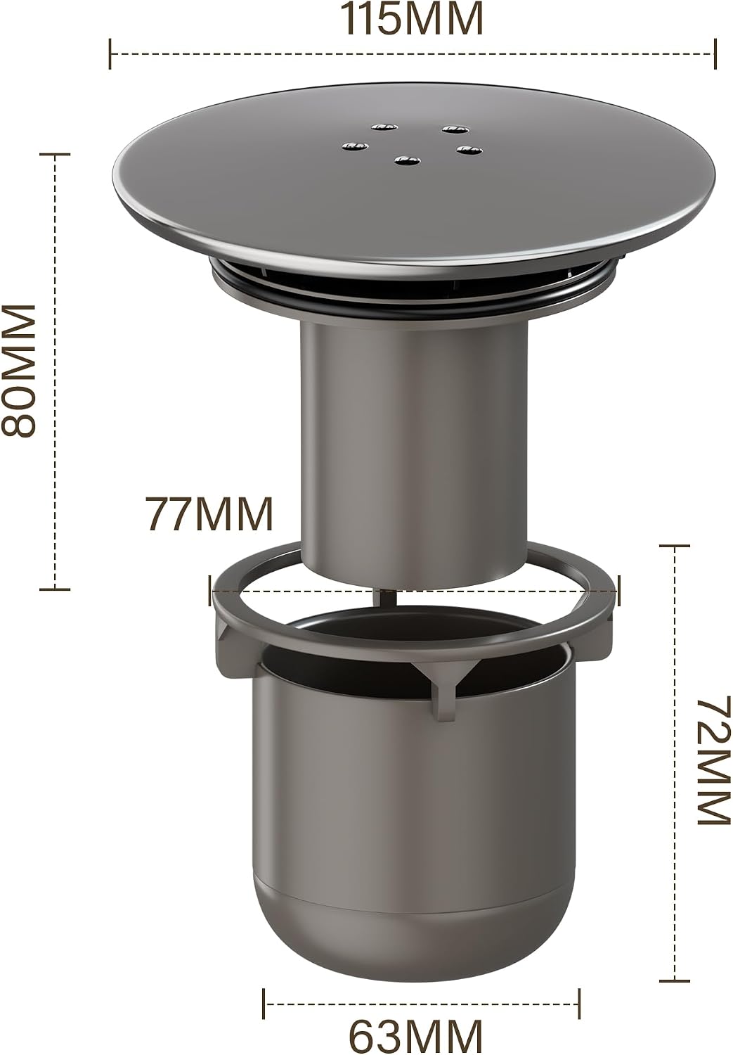 Thumbnail 2 de HNNHOME Shower Drain Cover Chrome 90/115mm