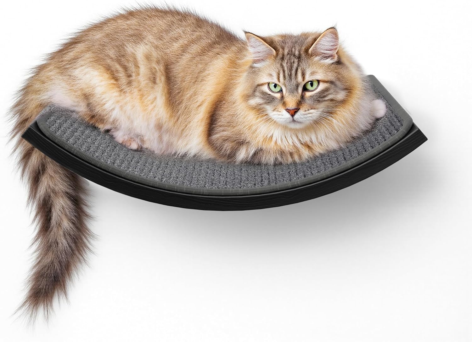 Detalle de Curved Cat Wall Shelves with Scratching Mat: Wall-Mmounted Play & Sleep Platform