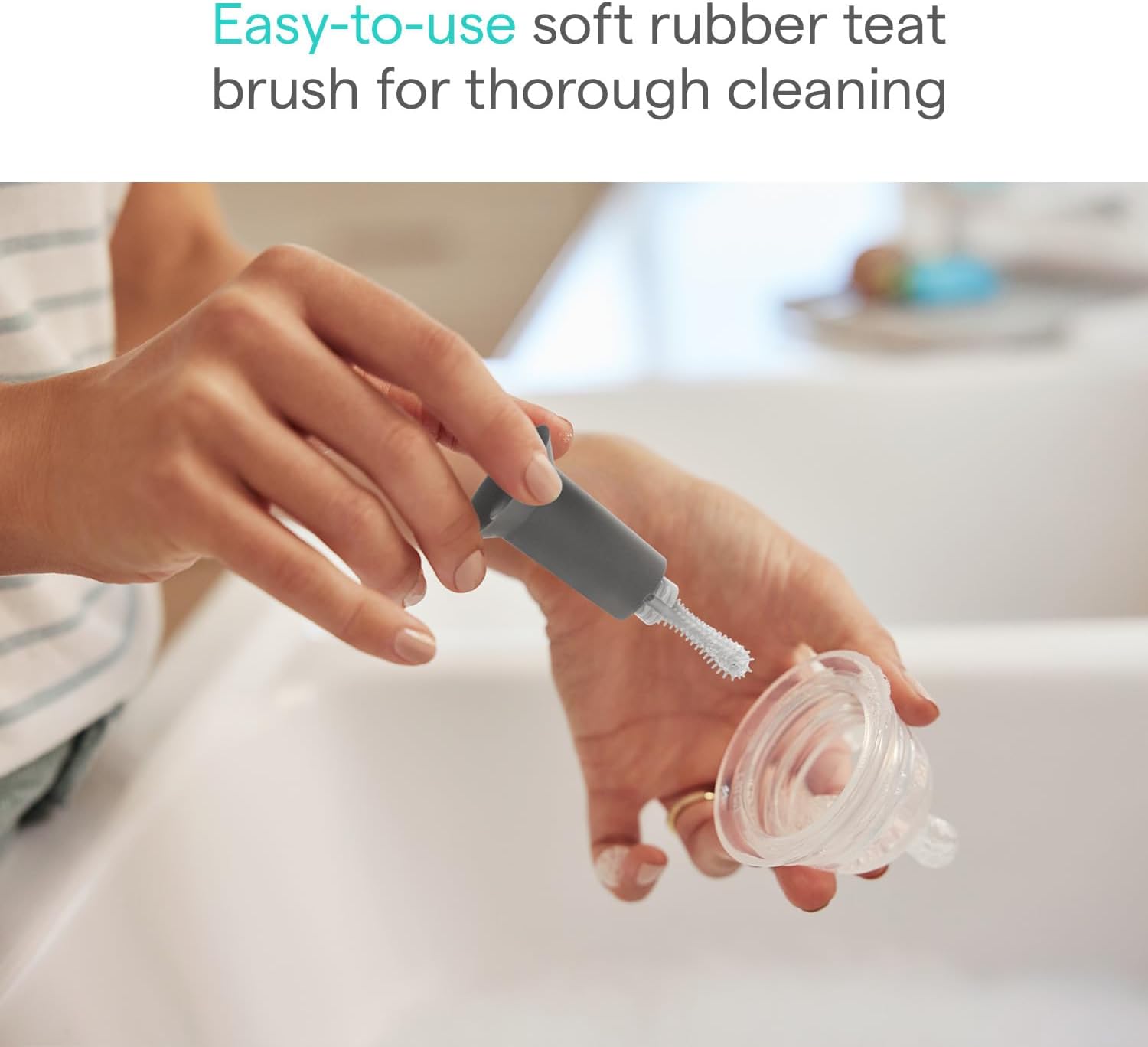 Thumbnail 2 de Munchkin 2 Pack Bristle Baby Bottle Cleaner with Built-In Teat Brush