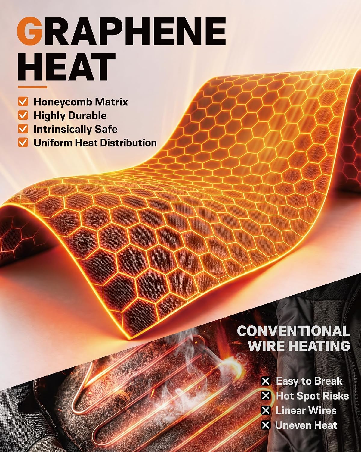 Detalle 2 de Wulcea RTAX-018A Graphene Heated Jacket for Women, 12V, 18,400mAh