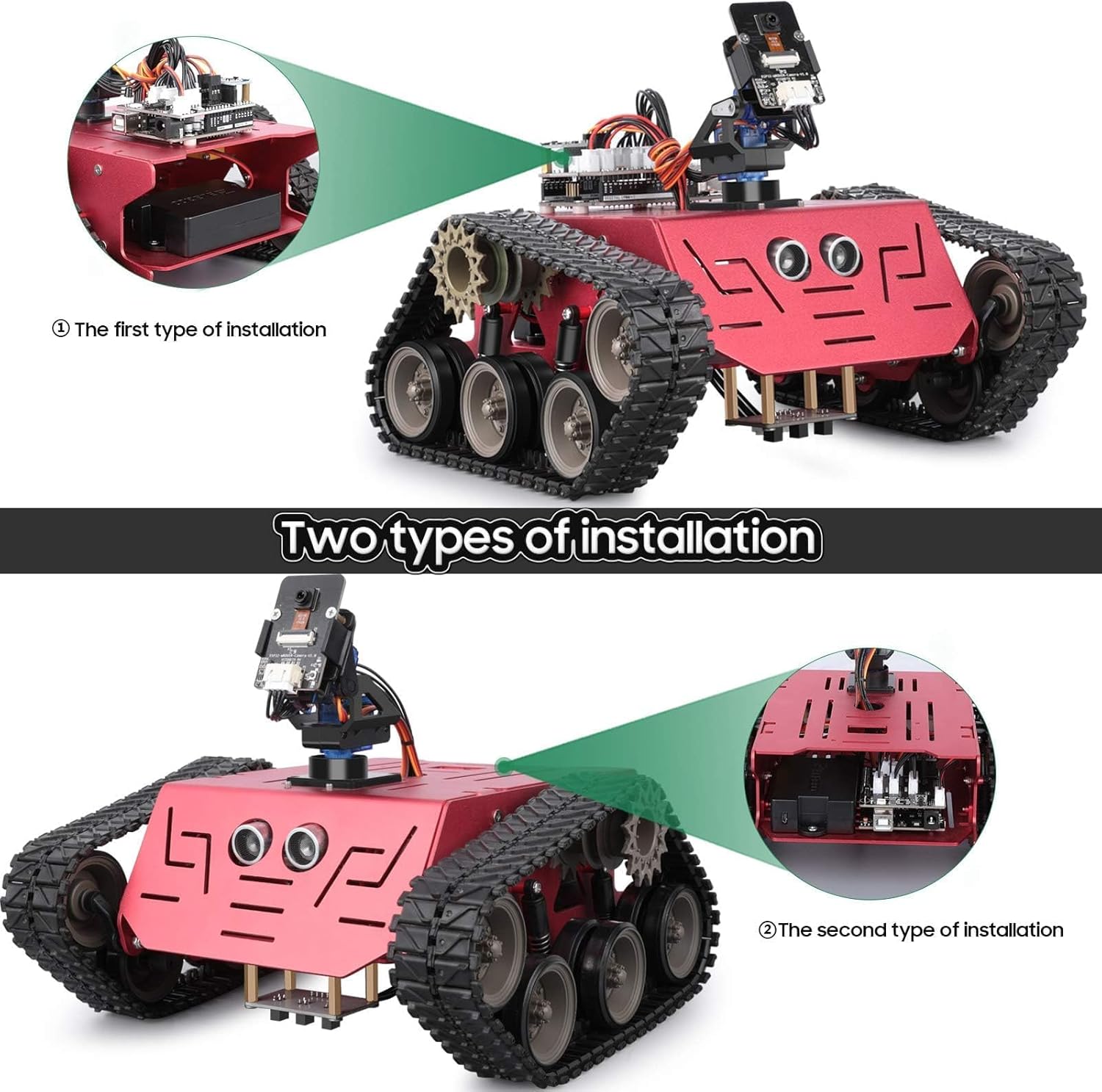 Thumbnail 3 de ELEGOO Smart Robot Tank Kit (Arduino-IDE, UNO R3 kompatibel) mit Ultraschallsensor, Bluetooth- und Kamera-Modul