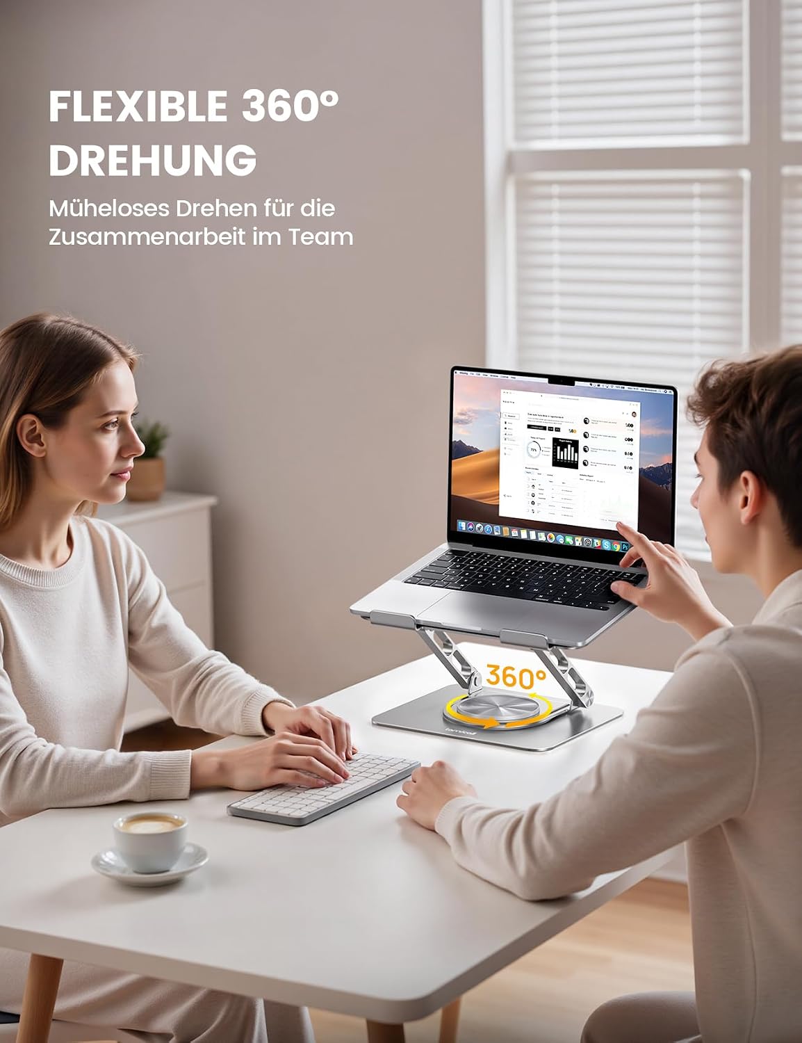 Detalle 2 de Lamicall Laptop Ständer verstellbar, 10–17,3"