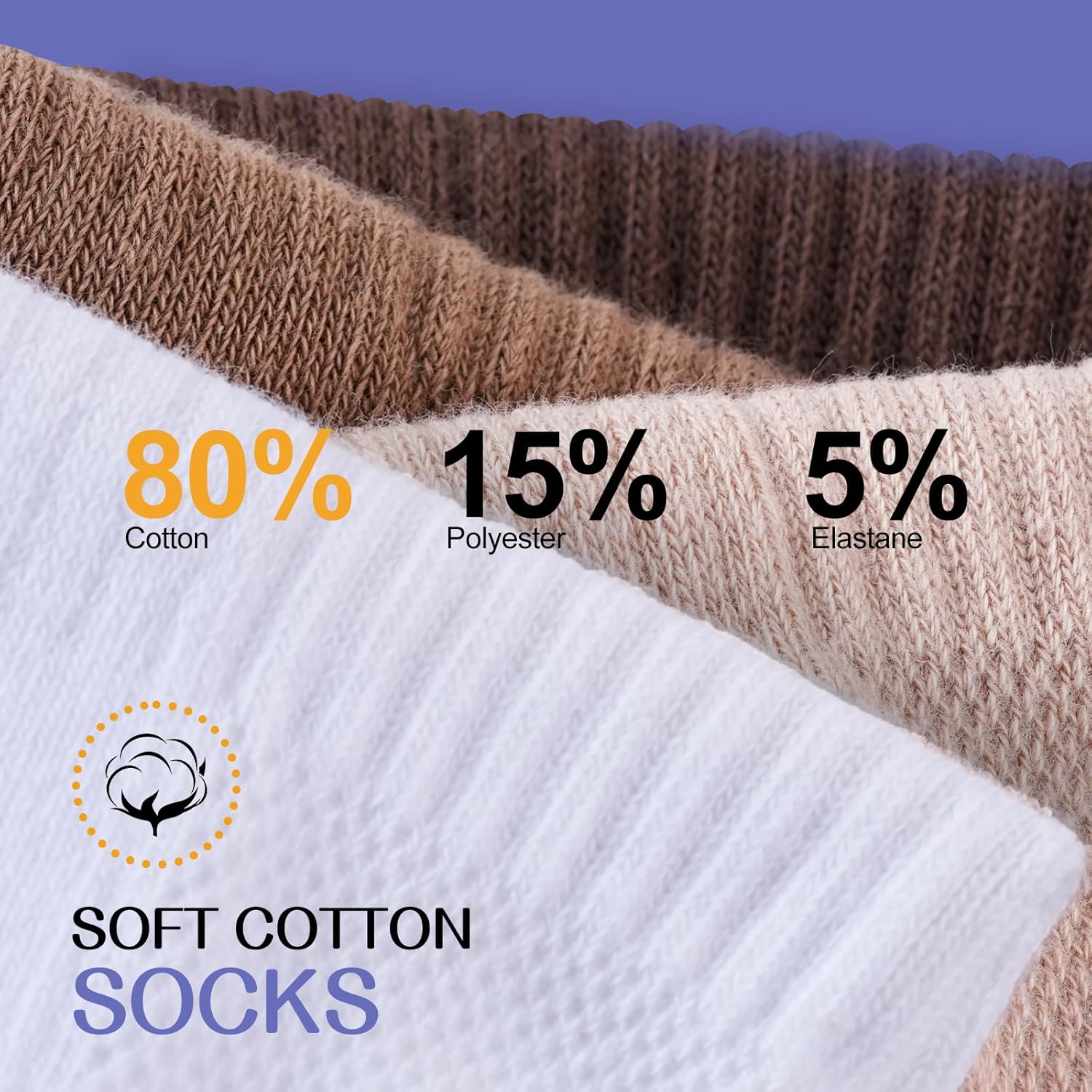 Thumbnail 5 de Stoeury White Sports Ankle Socks – Cushioned, Breathable & Anti-Blister (4 Pairs)
