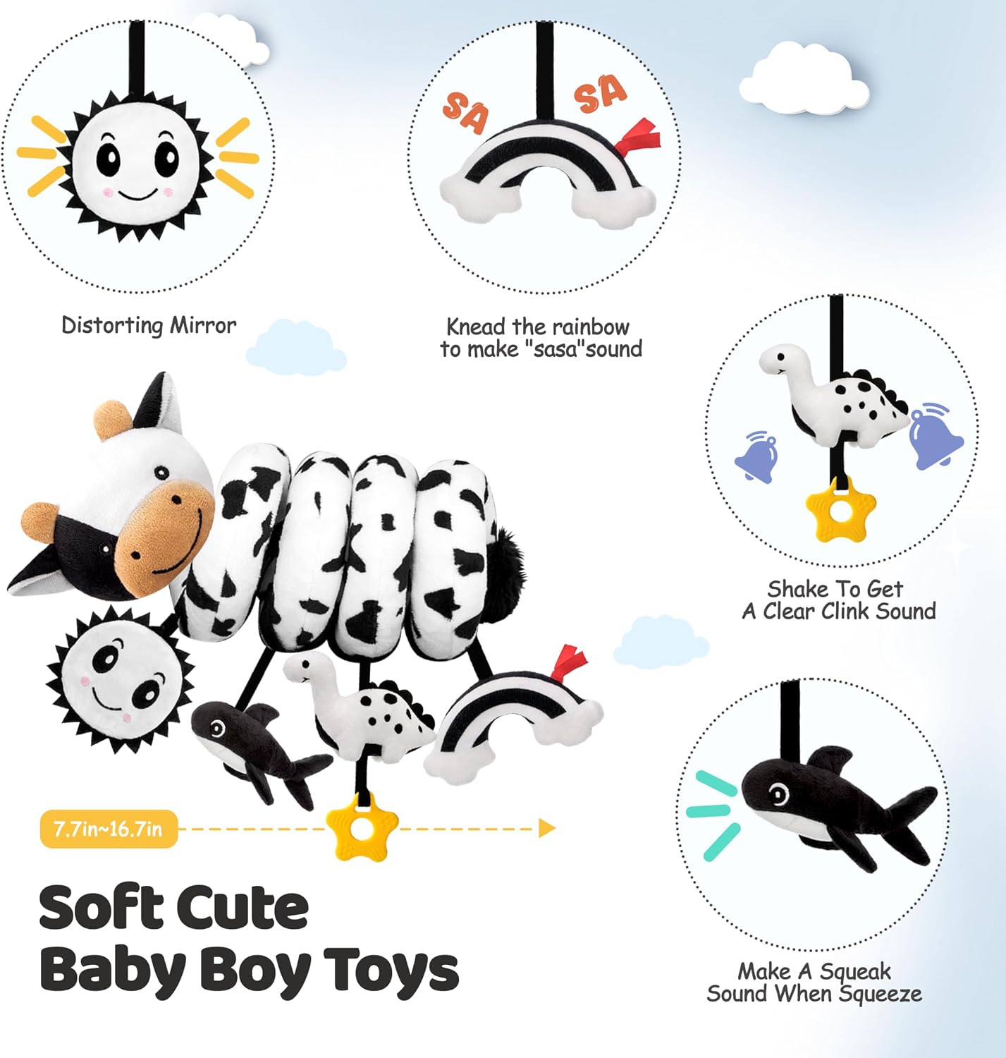 Thumbnail 4 de Spiral Car Seat Baby Toys High-Contrast 0-6 Months