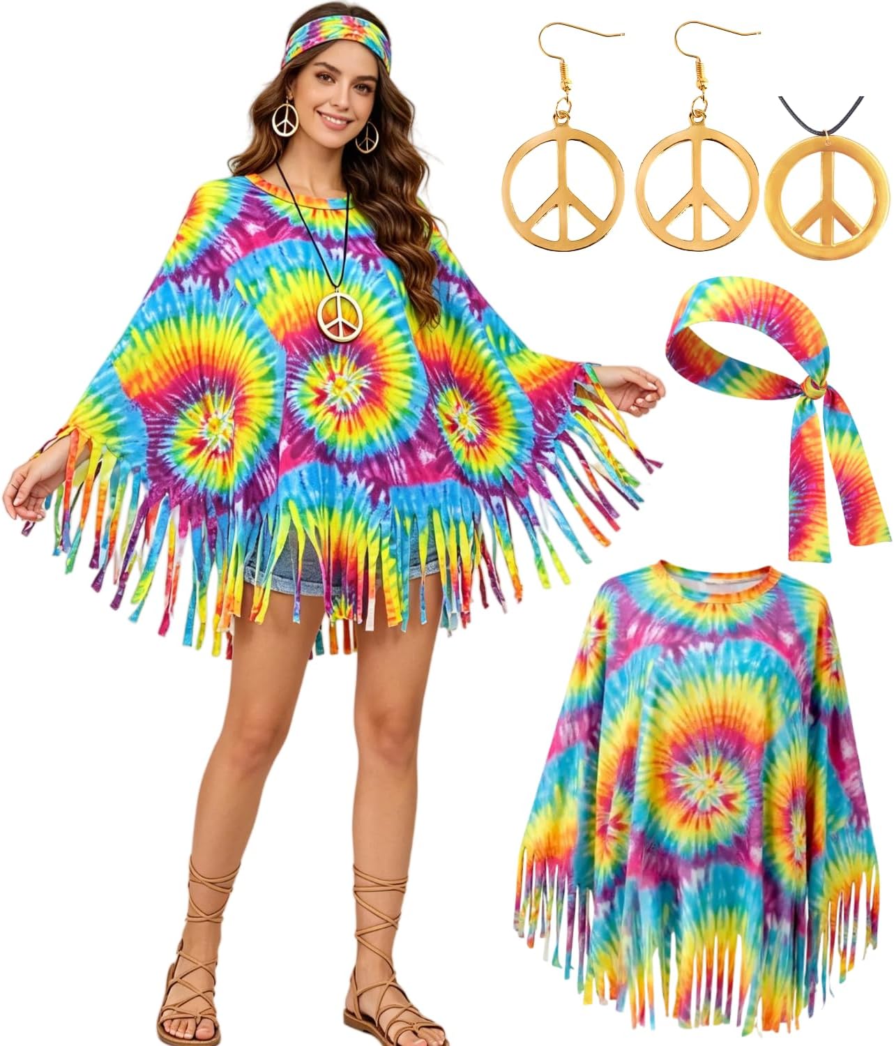 Thumbnail 6 de Cowgirlcape met franjes, bruin, 74 cm lang