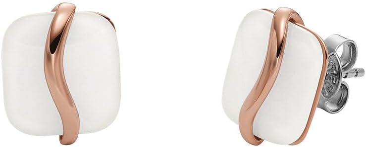 Detalle de Skagen Damen Ohrringe Roségold aus Edelstahl – Pfostenverschluss, poliert
