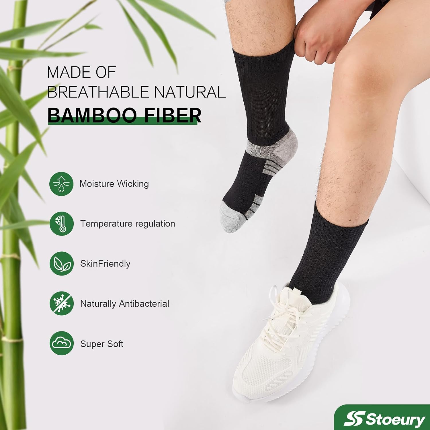 Thumbnail 2 de Stoeury Bamboo Socks for Outdoor Activity: Cushioned, Seamless, and Moisture-Wicking