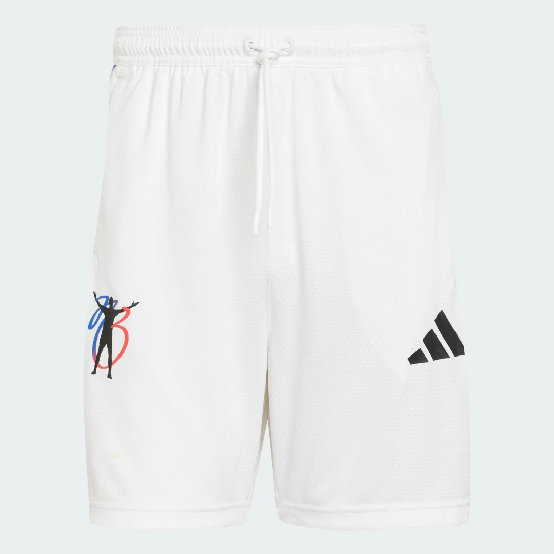 Detalle 2 de Pantalón corto de entrenamiento Jude Bellingham de Adidas, blanco