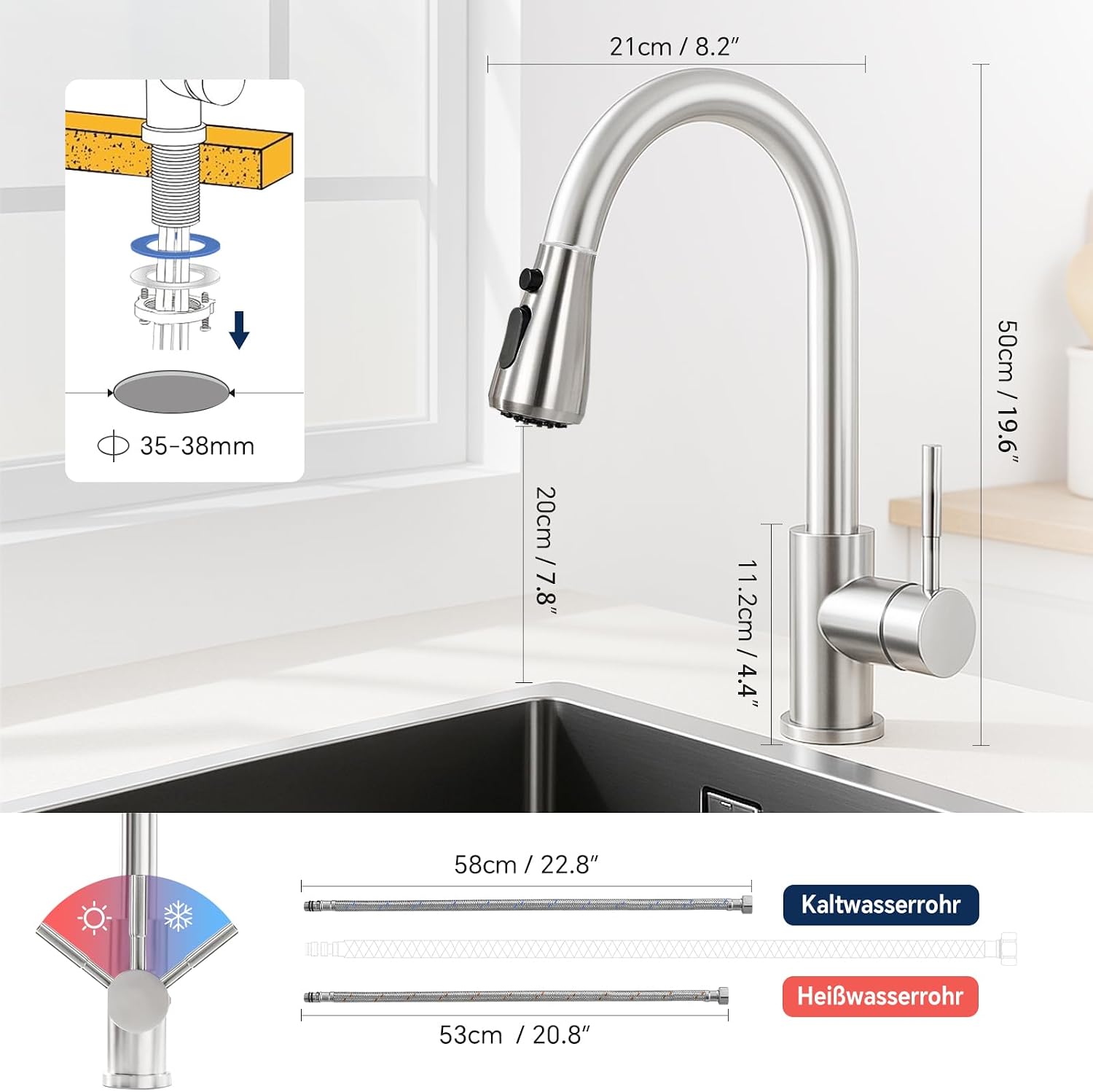 Detalle de SURFOU Rubinetto Lavello 40 cm 🚰