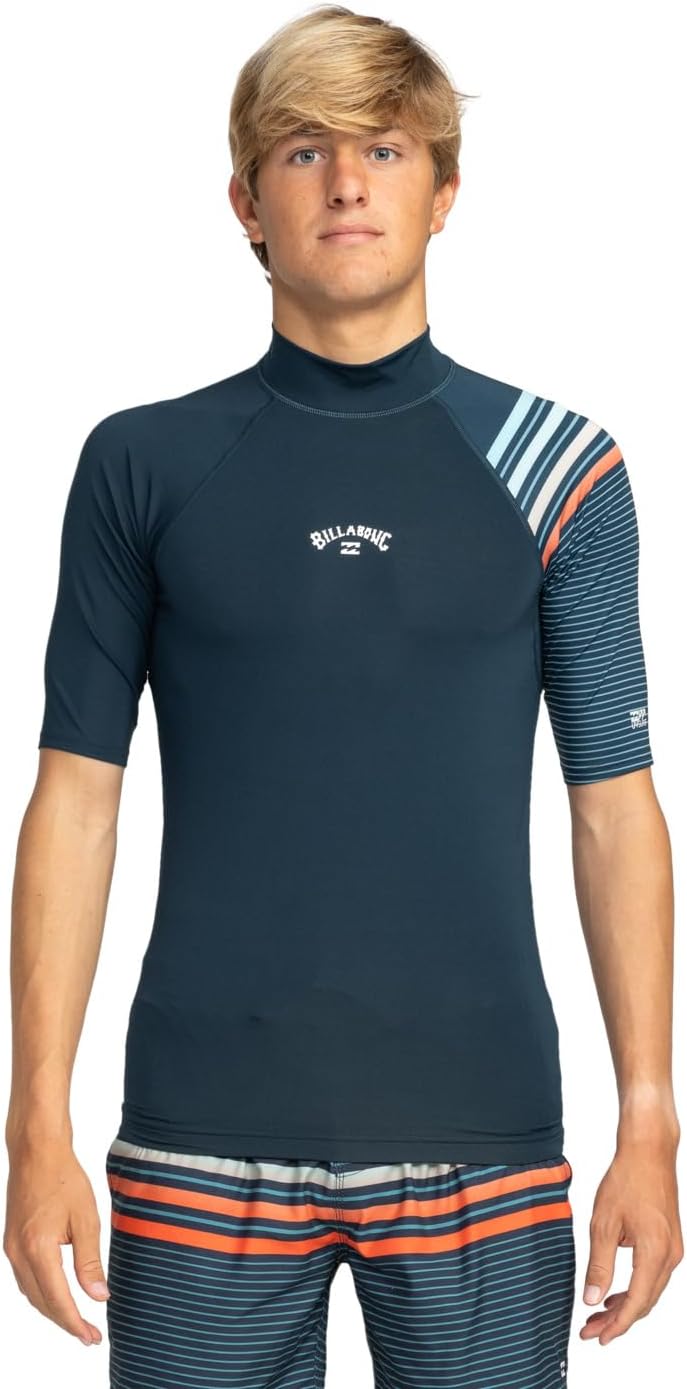 Detalle de BILLABONG Contrast SS Printed Set di Rash Guard Uomo – UPF 50, manica corta