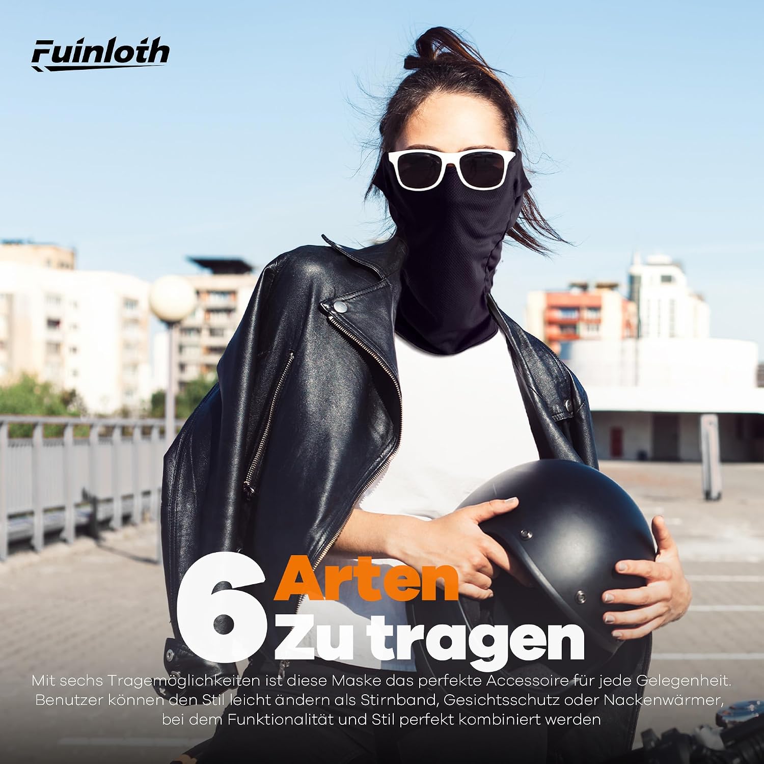 Thumbnail 6 de Fuinloth Sturmhaube & Skimaske Balaclava für Motorrad, Fahrrad und Winter – helmkompatibel