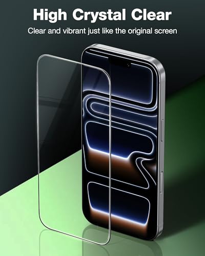 Detalle 2 de NIMASO Protector de Pantalla para iPhone 17 Pro (6.3”) – Cobertura Total, Vidrio 9H, 2 Piezas, Instalación Ultra Simple