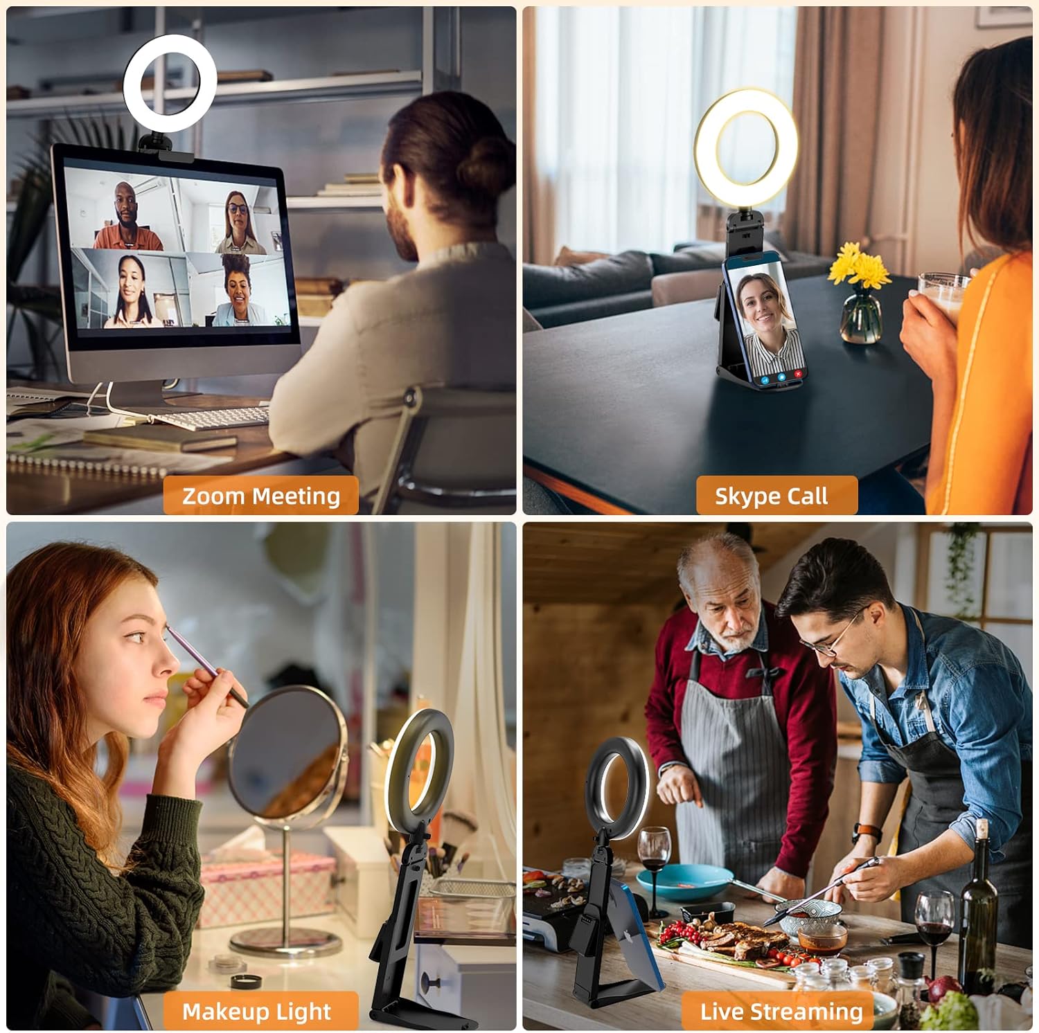 Thumbnail 2 de 5" Desk Ring Light with Stand — LED ring light for video calls
