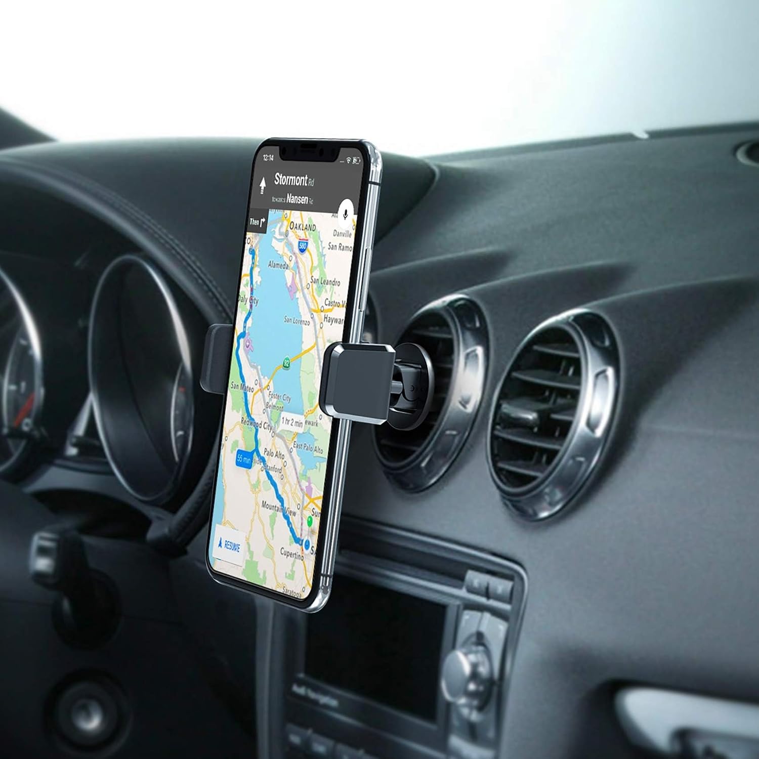 Detalle de Celly MOUNTVENT360 KFZ-Halterung für Lüftungslamellen – 360° Drehung, Spannweite bis 85 mm