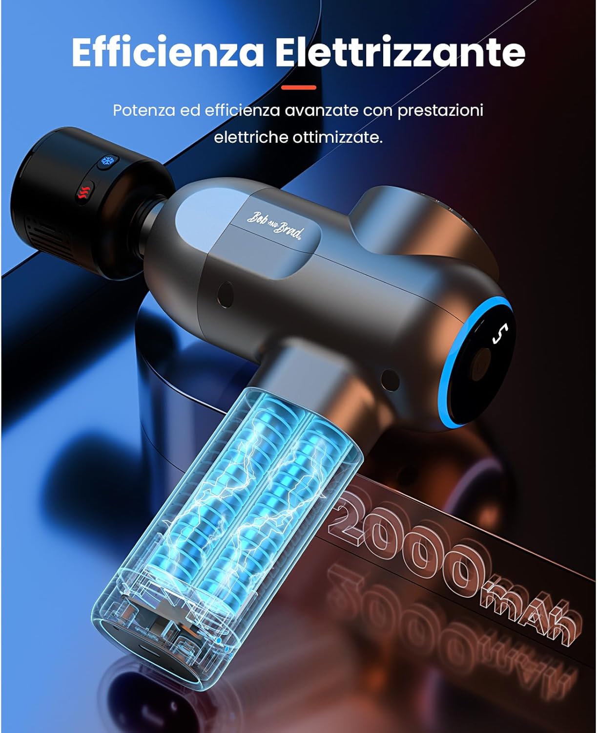 Thumbnail 6 de Bob and Brad C2 Pistola Massaggio Muscolare con 5 testine, 5 velocità e motore brushless