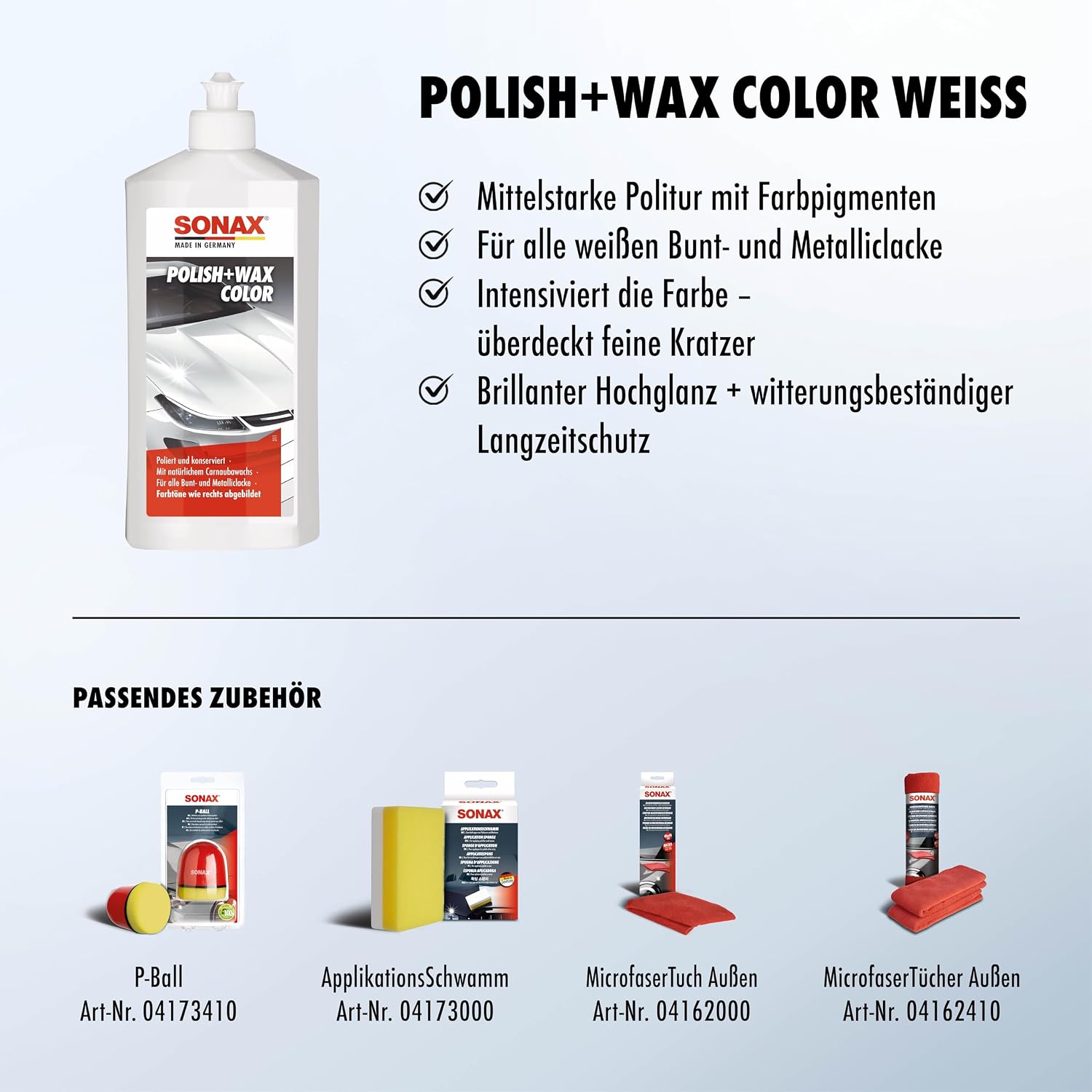 Thumbnail 2 de SONAX Polish+Wax Color weiß 500 ml Politur