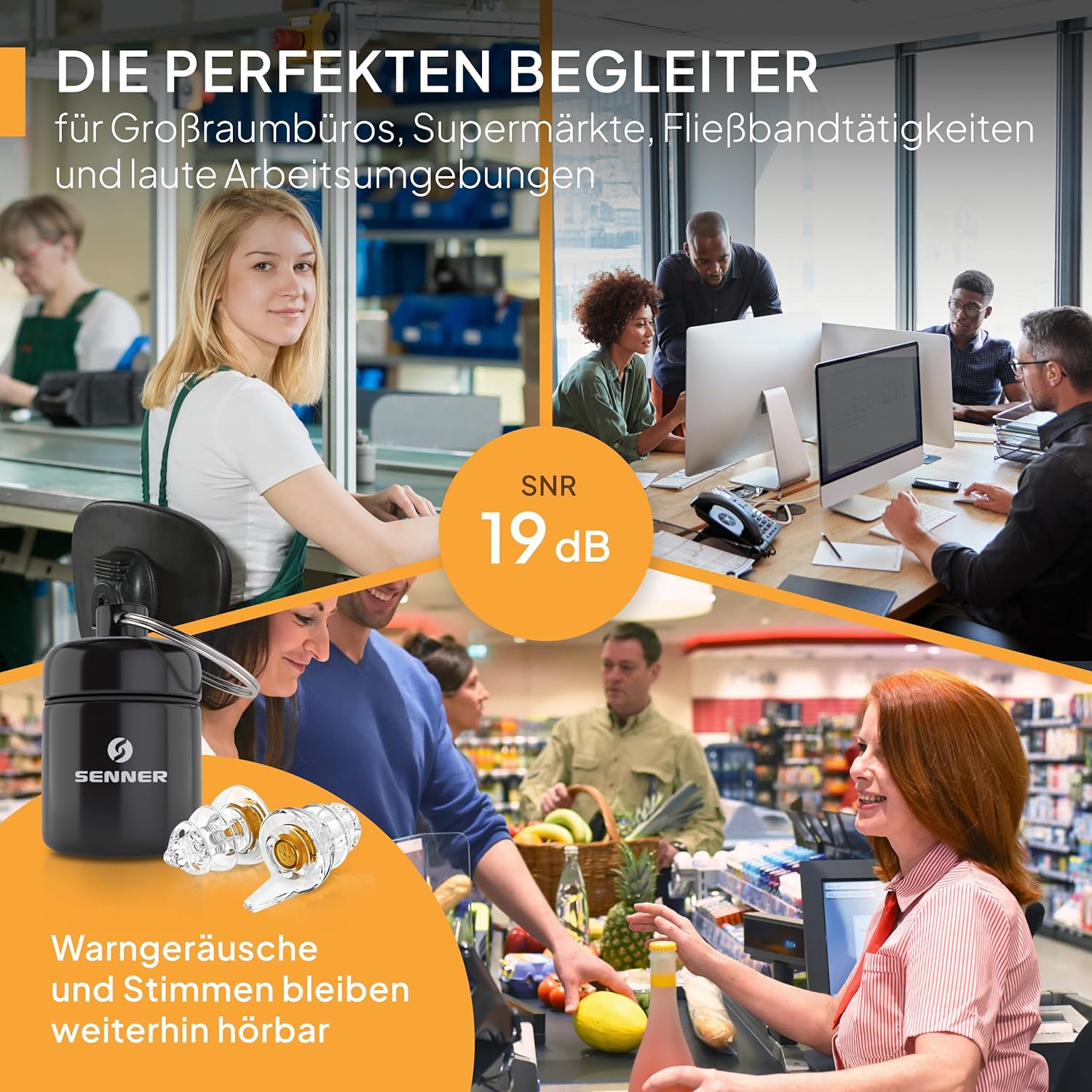 Detalle de Senner WorkPro Gehörschutzstöpsel mit 3-Lagen