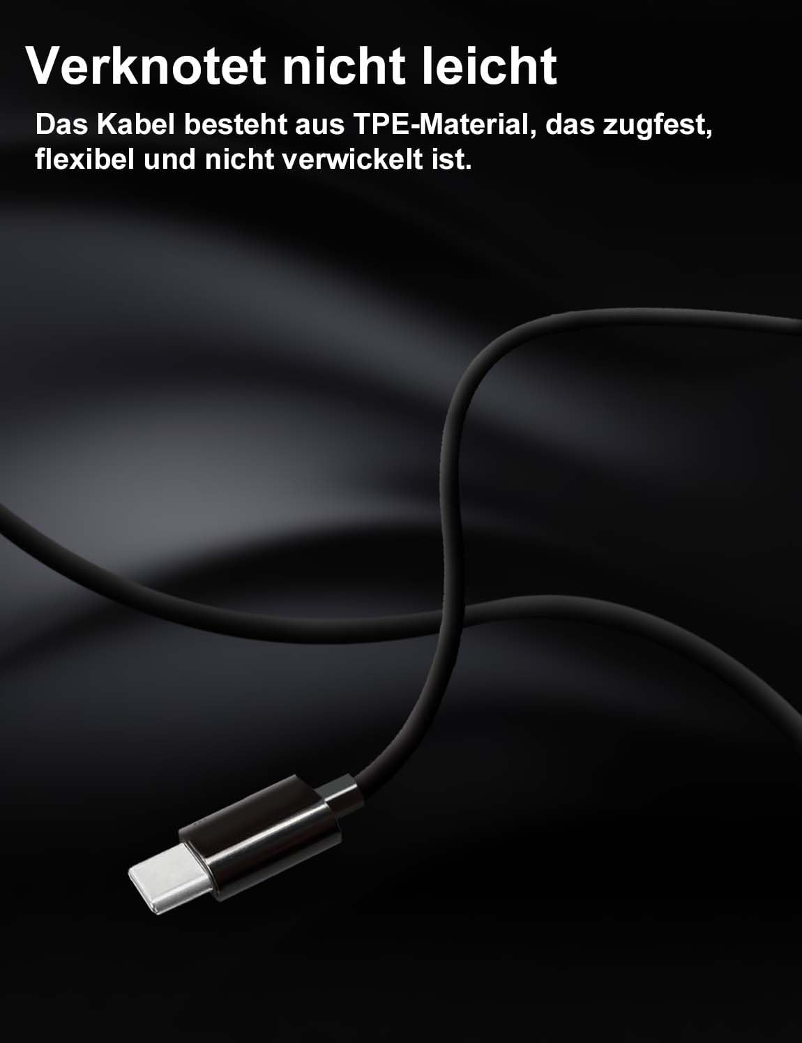 Detalle de MAS CARNEY USB-C Kabelkopfhörer: In-Ear-Kopfhörer mit Mikrofon für iPhone und Android