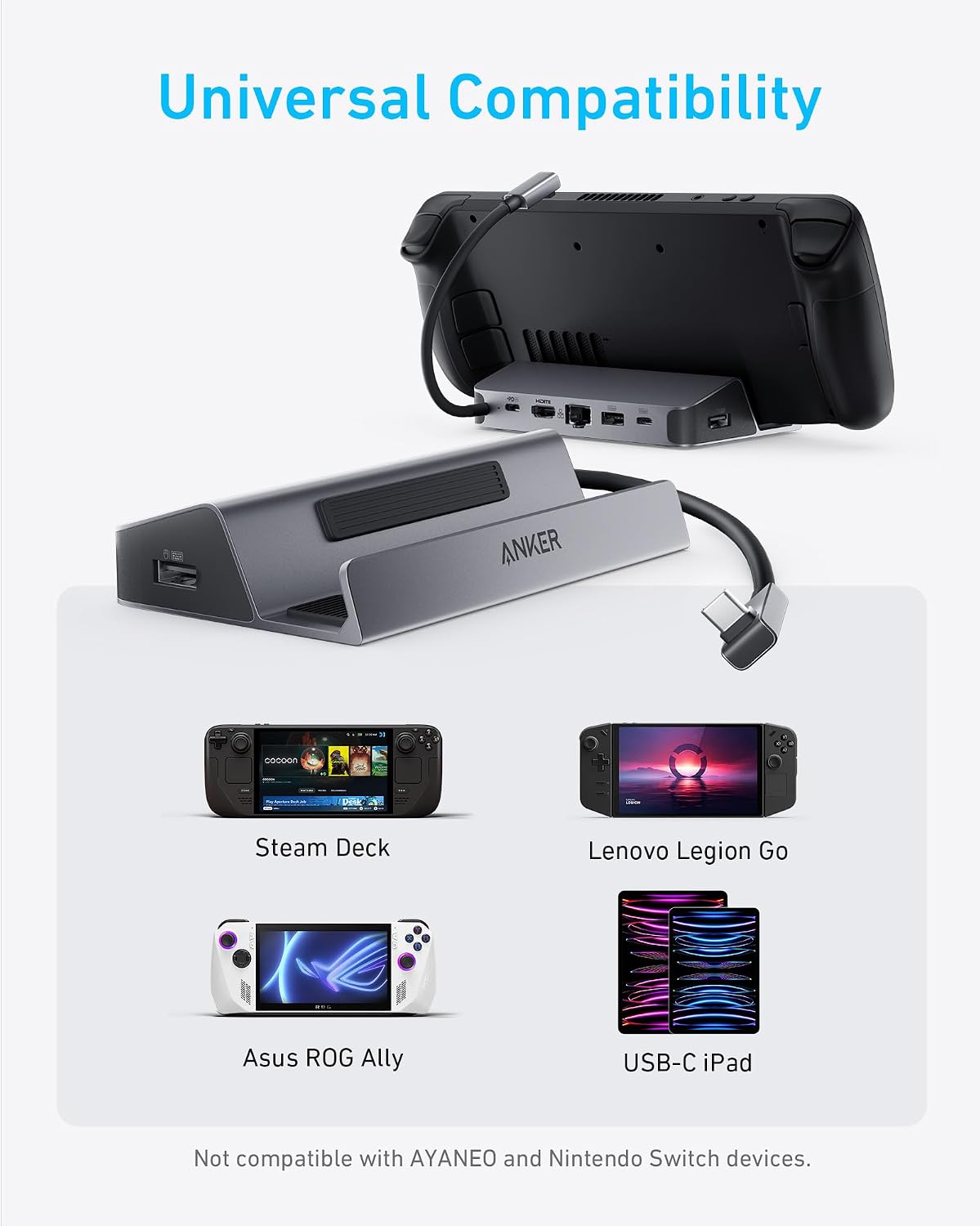 Thumbnail 6 de Anker A83S1 Steam Deck Dock, 4K@60Hz HDMI, 1Gbps Ethernet, 100W PD-IN