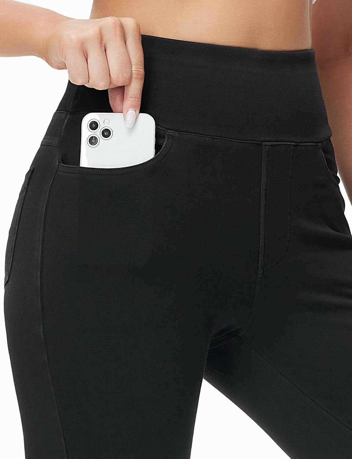 Detalle 1 de THE GYM PEOPLE Women's High Waist Jeggings, Pull-On Skinny Jeans with 4 Pockets