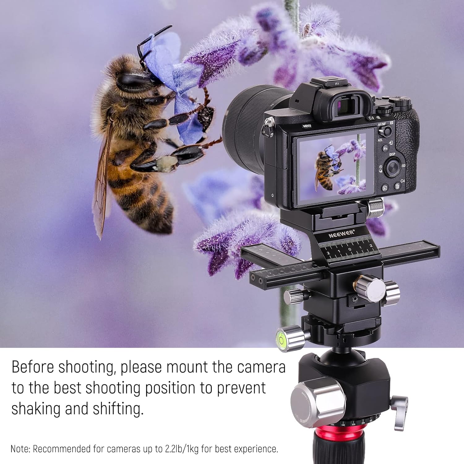 Thumbnail 6 de NEEWER 4-Way Macro Focusing Rail with Quick Release Plate (Arca type, 1/4 inch thread) for DSLR & mirrorless