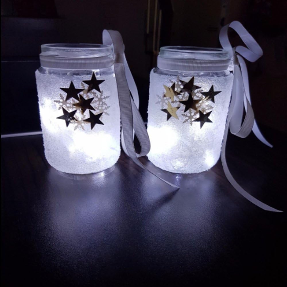 Thumbnail 2 de BXROIU Fairy Lights Battery with Timer 4-Pack – 5m Silver Wire LEDs (Cool White) for Indoor Décor