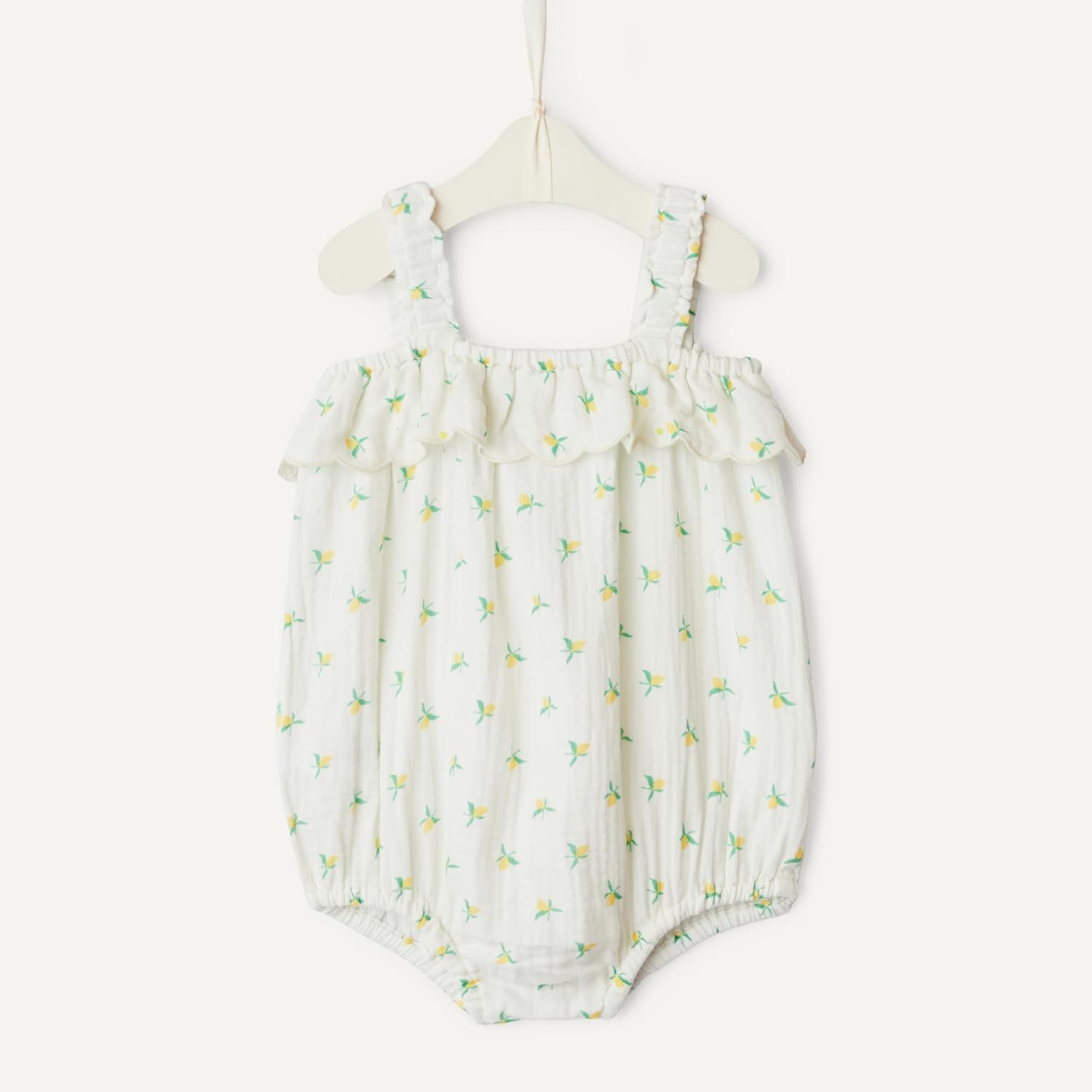 Detalle de Amazon Essentials x Sofia Grainge Baby – Mädchen Ärmelloser Strampler aus Baumwollgaze