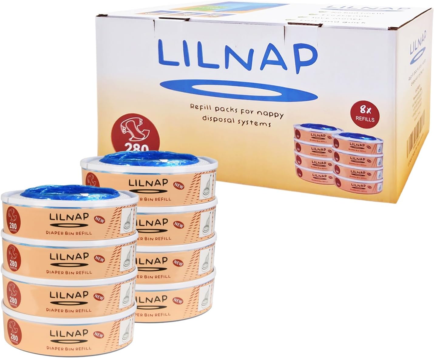 Thumbnail 4 de LILNAP 6 Nachfüllkassetten (runde Kassetten) für Angelcare Windeleimer & Litter Locker II – Neues Design