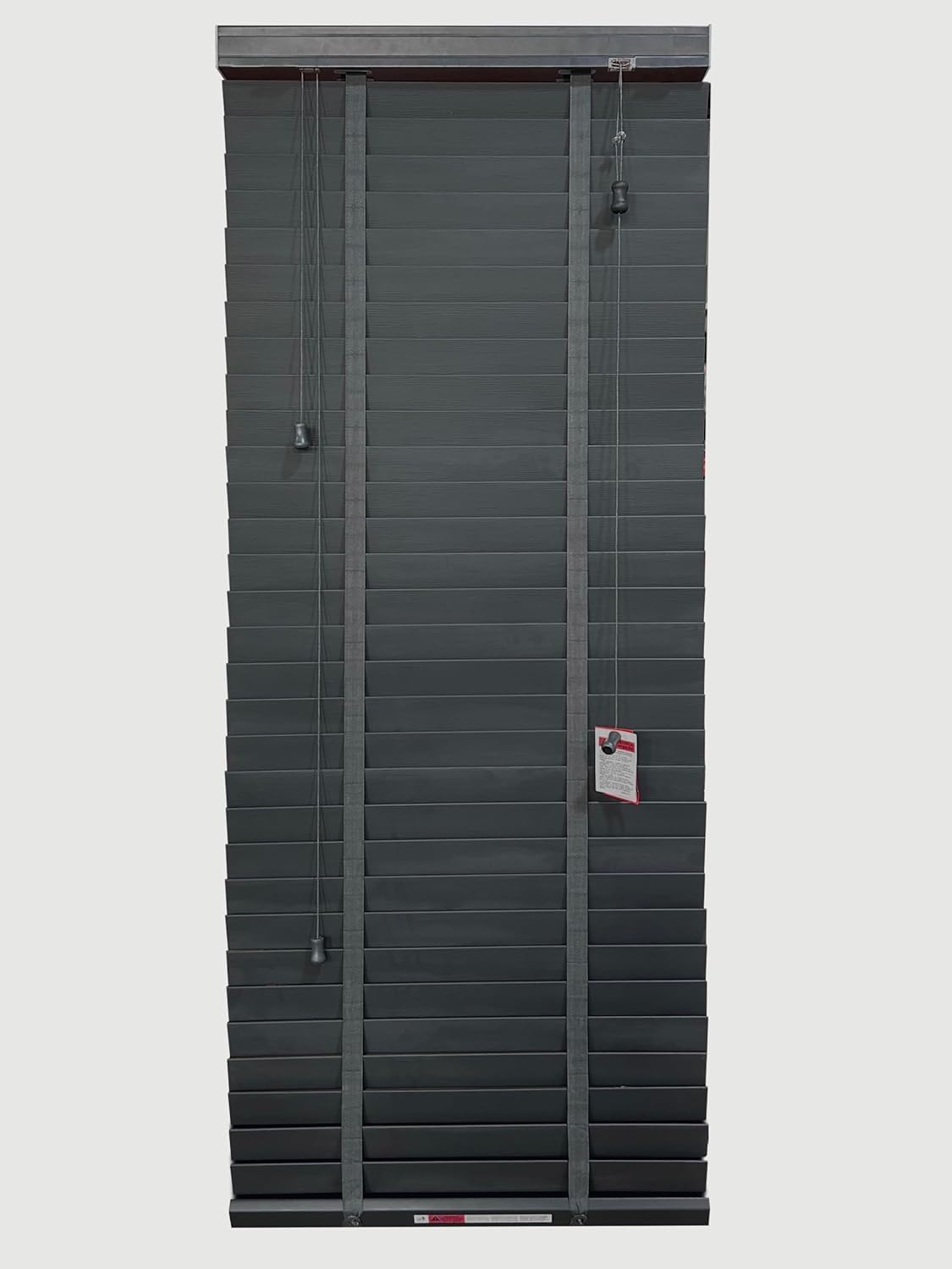 Thumbnail 2 de Generic Faux wood PVC Venetian Blind with 50mm slats – Easy Fit, child-safe, trimmable shutters (Dark Grey, 120cm x 150cm)