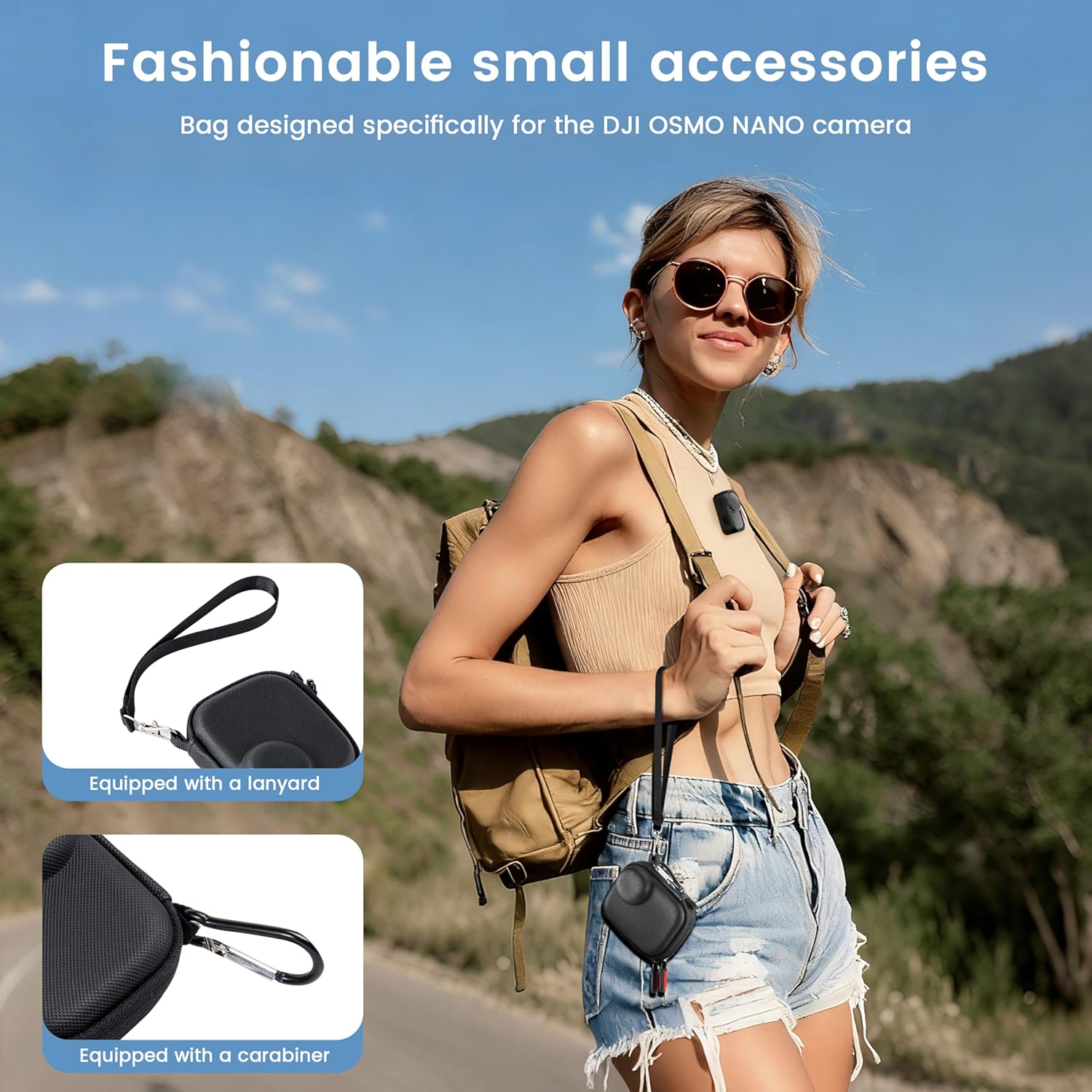 Detalle de STARTRC PHOTO Osmo Nano Camera Bag – hard-shell portable case with wrist strap for DJI Osmo Nano accessories