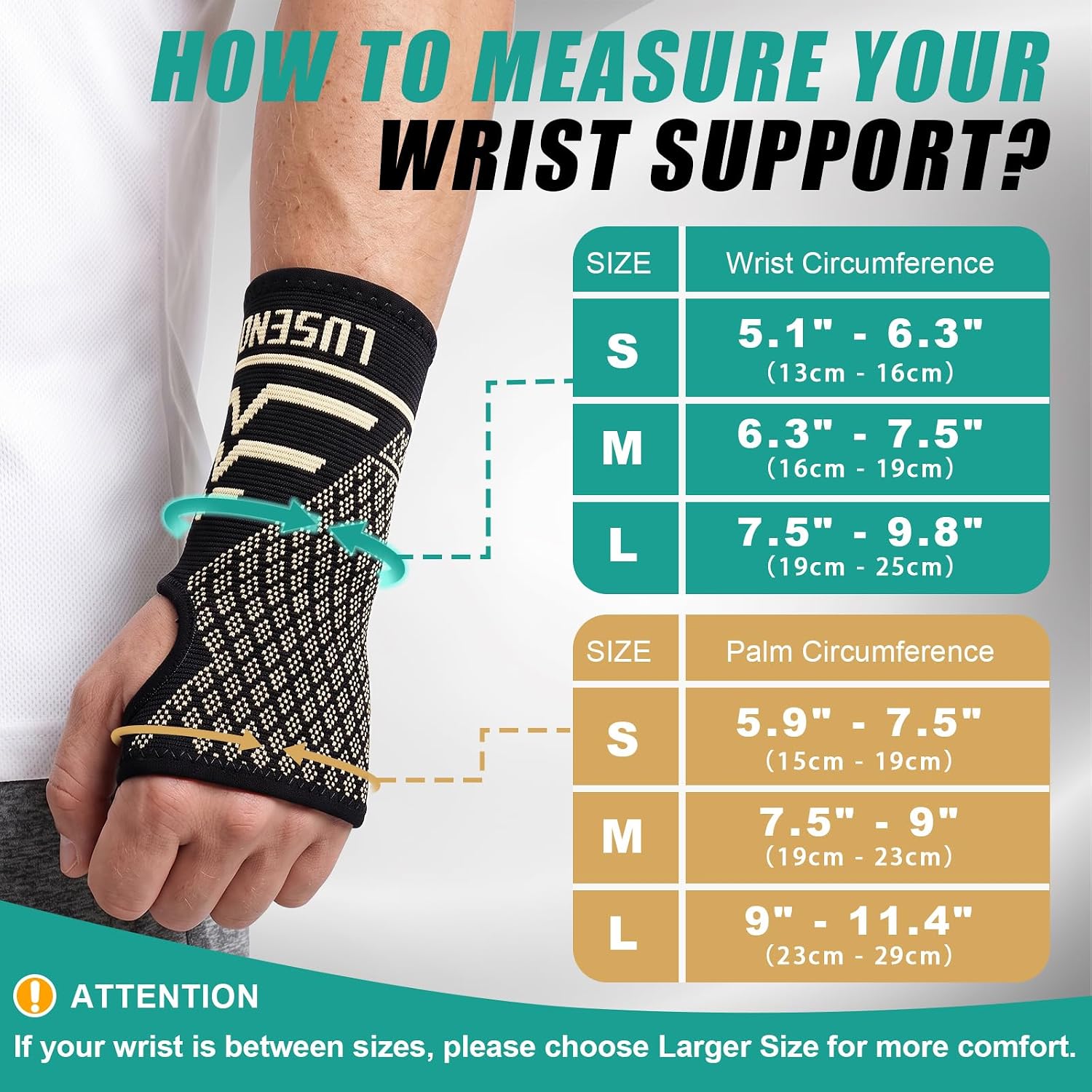 Thumbnail 3 de Lusenone Copper Wrist Supports 2 Pack