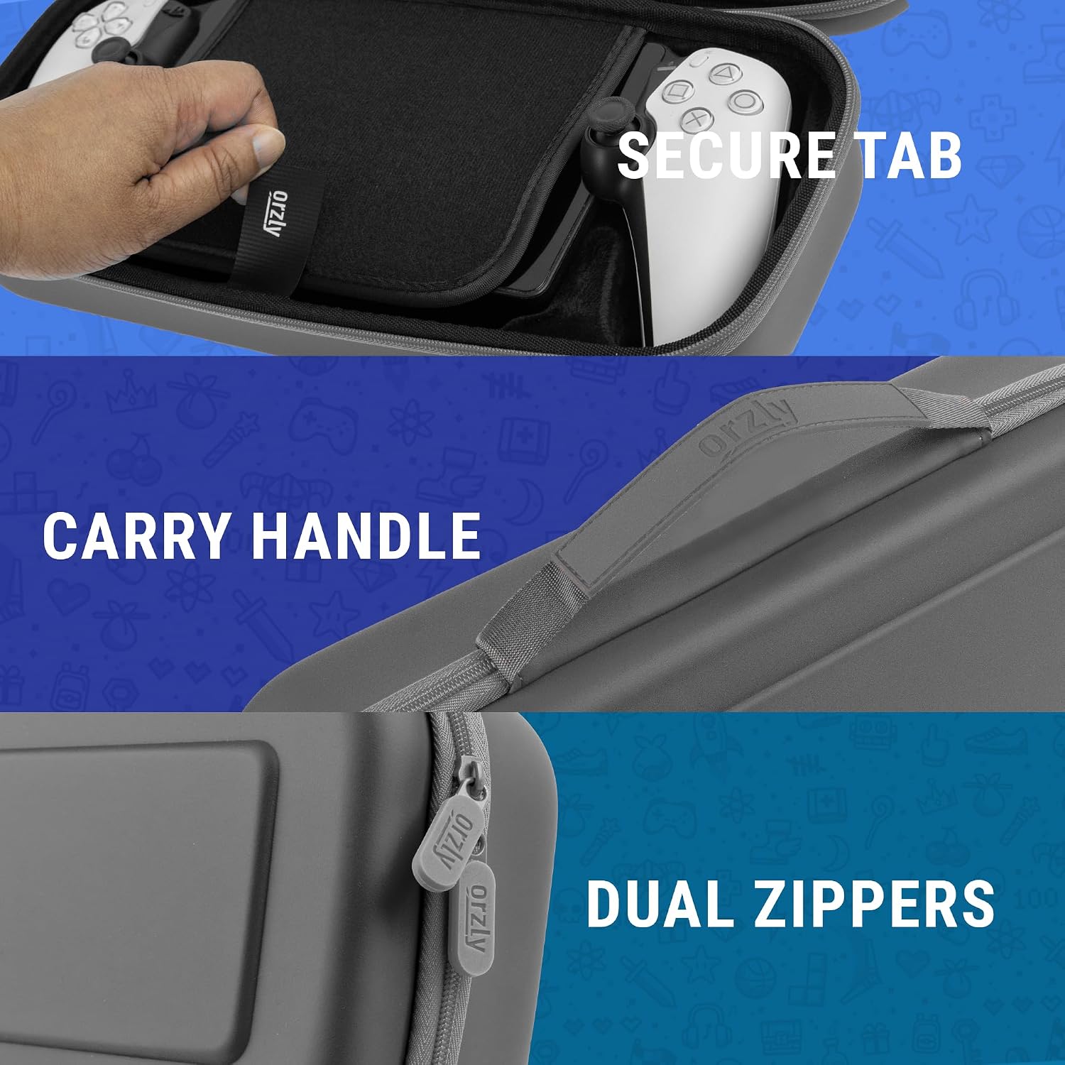 Thumbnail 3 de Orzly Carry Case for PlayStation Portal Remote Player (Grey) – Gift Box Edition