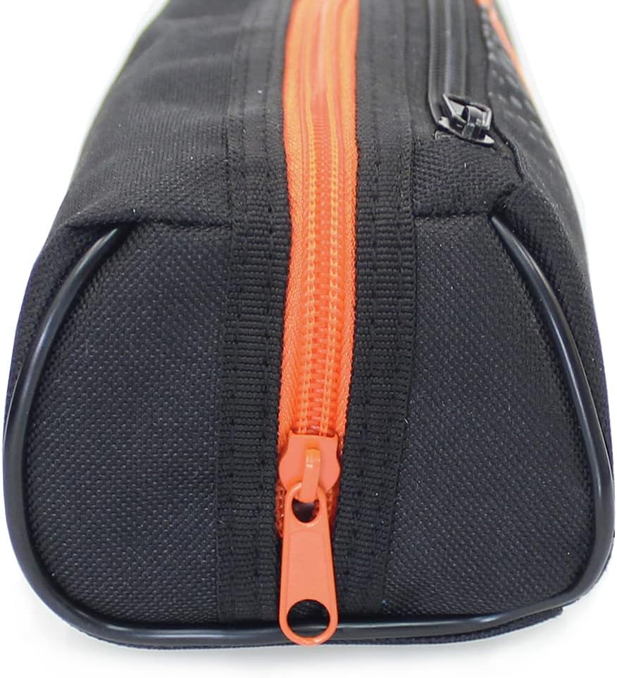Thumbnail 4 de Fashion Stationery Pencil Case – Large Capacity Two‑Zip Case for Students (Black, Orange & Grey)