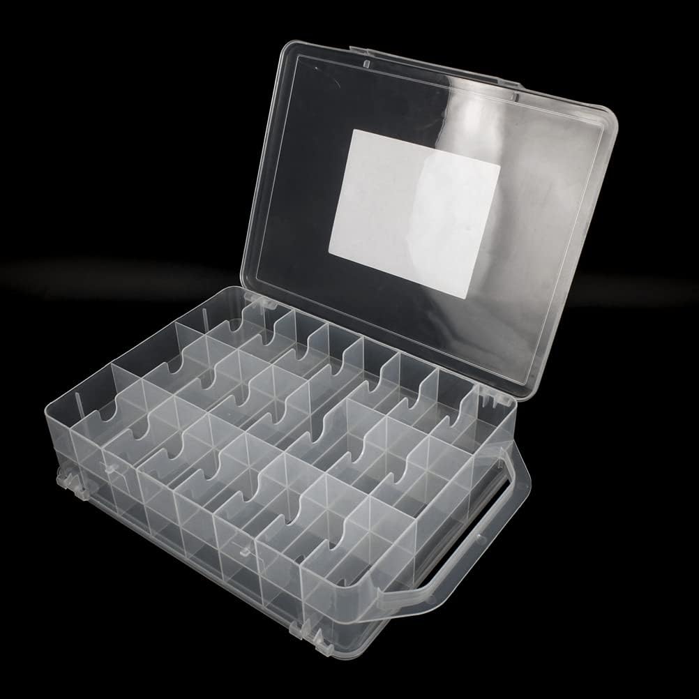 Detalle 2 de Chemlliy XZSN01 46-Compartment Sewing Organizer, Double-Sided Clear Box