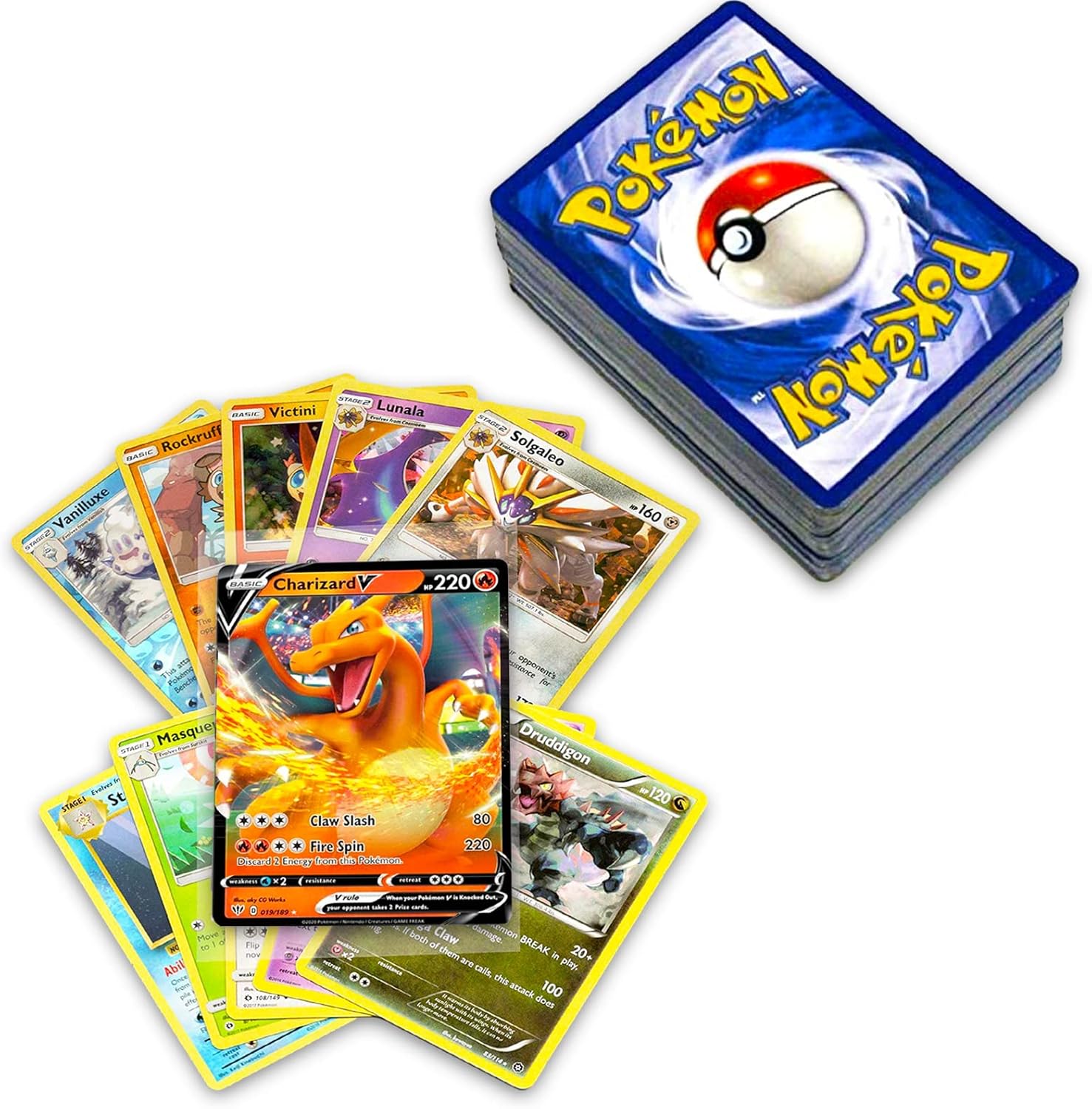 Detalle de 50+ Official Pokémon Cards Collection with 5 Holos Guaranteed — Includes GX/EX/FA and More