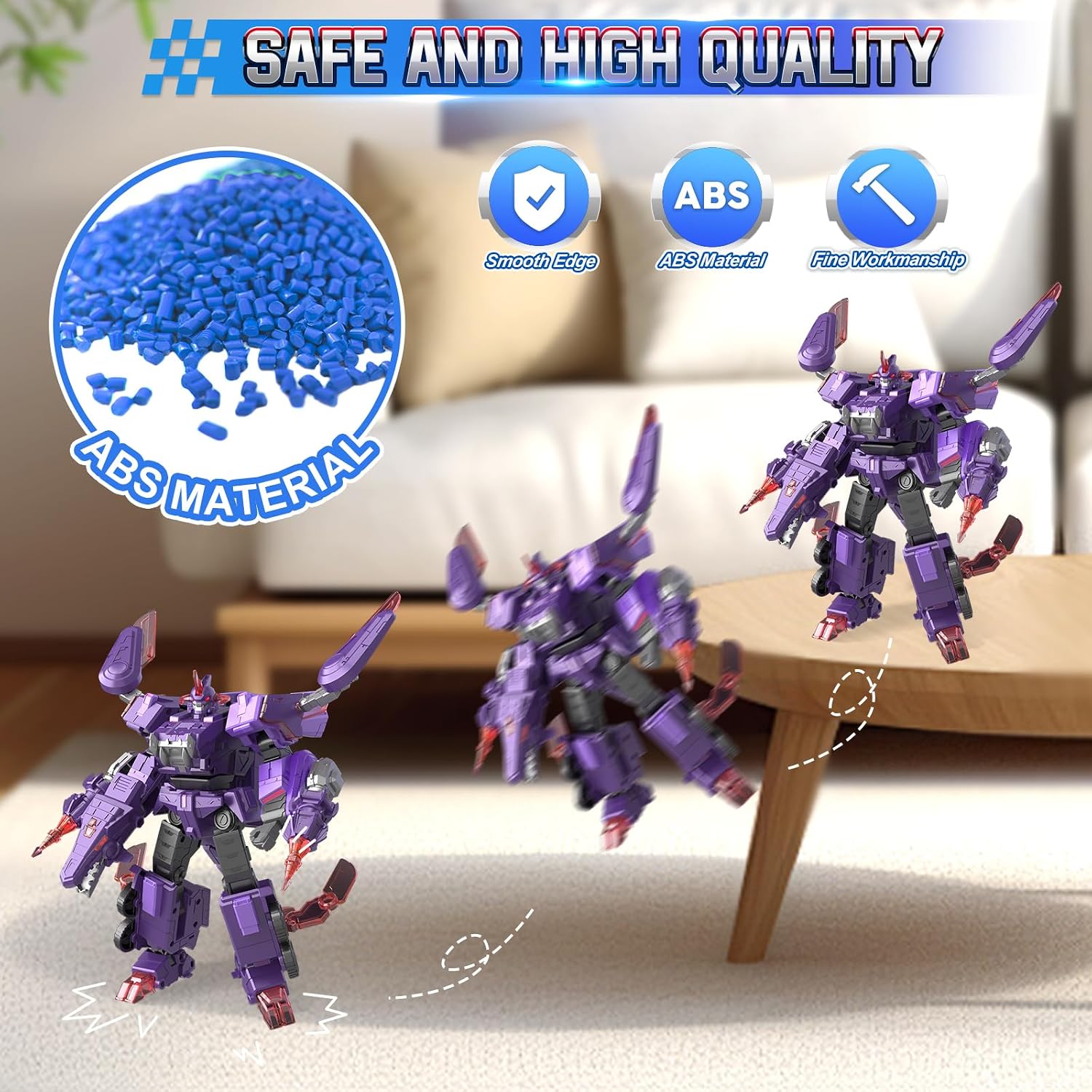 Thumbnail 4 de Quantum Heroes Dinoster Mosa Storm EU580816 3-in-1 Transforming Robot, Purple
