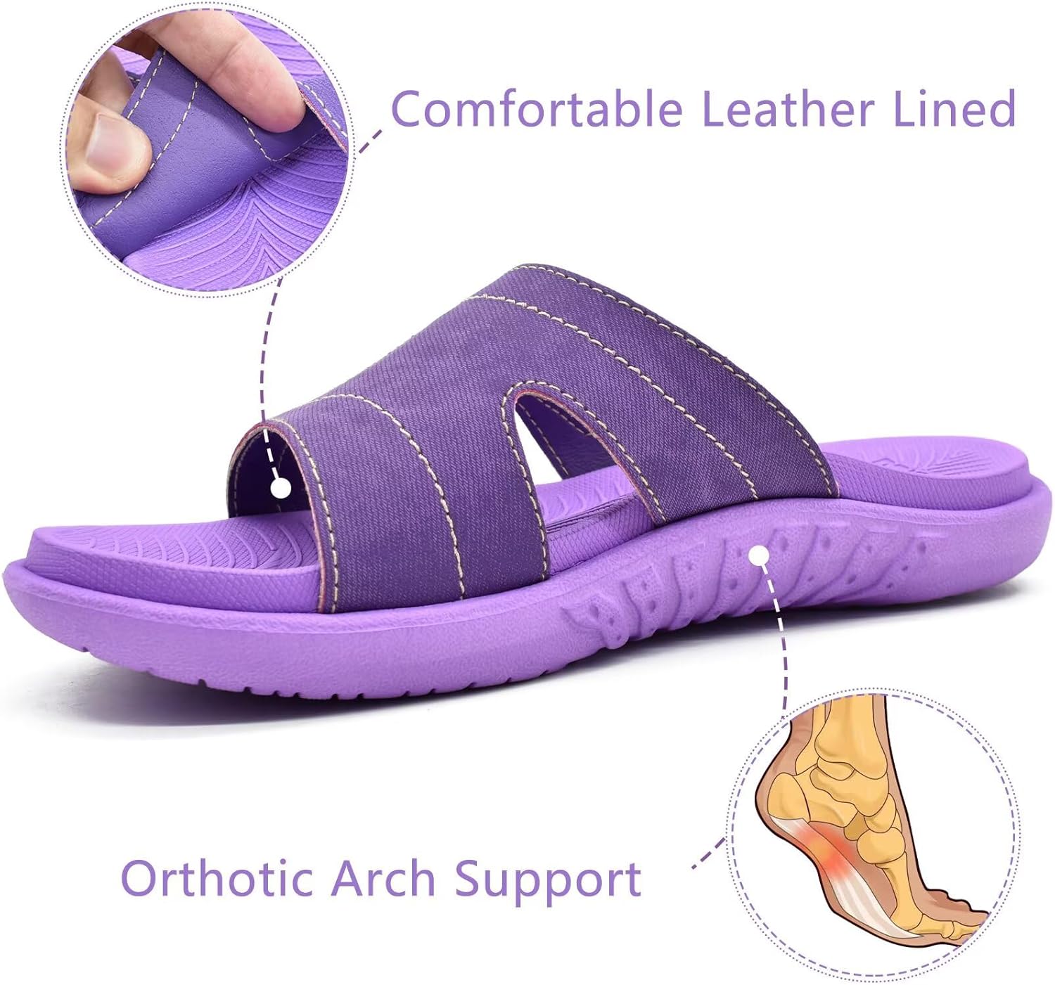 Thumbnail 4 de KuaiLu Womens Fashion Orthotic Slides with Arch Support – Cushioned Lightweight Sandals