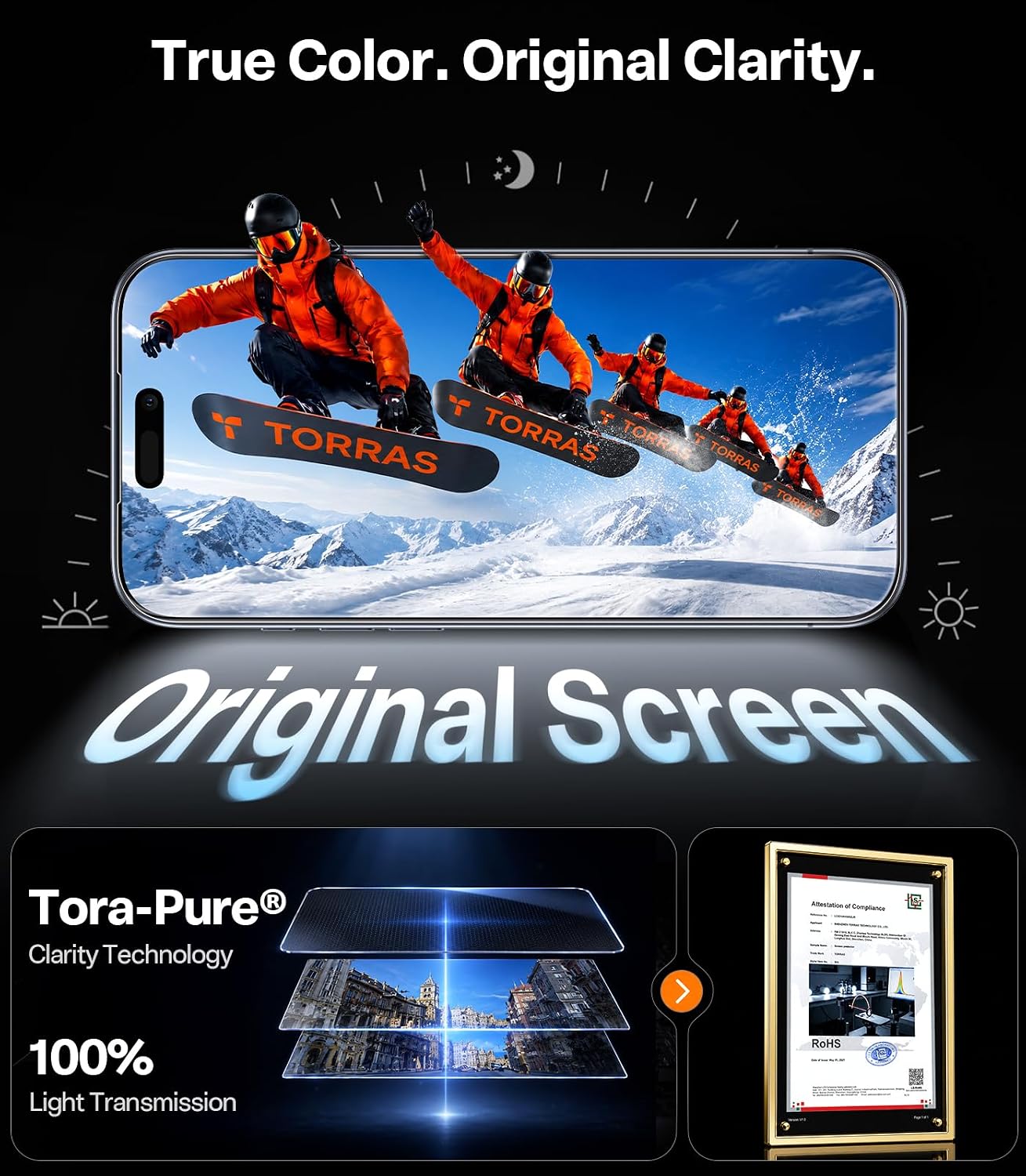 Thumbnail 6 de TORRAS Unbreakable iPhone 18 Pro Max Screen Protector, 2-Pack, 9H+ Glass