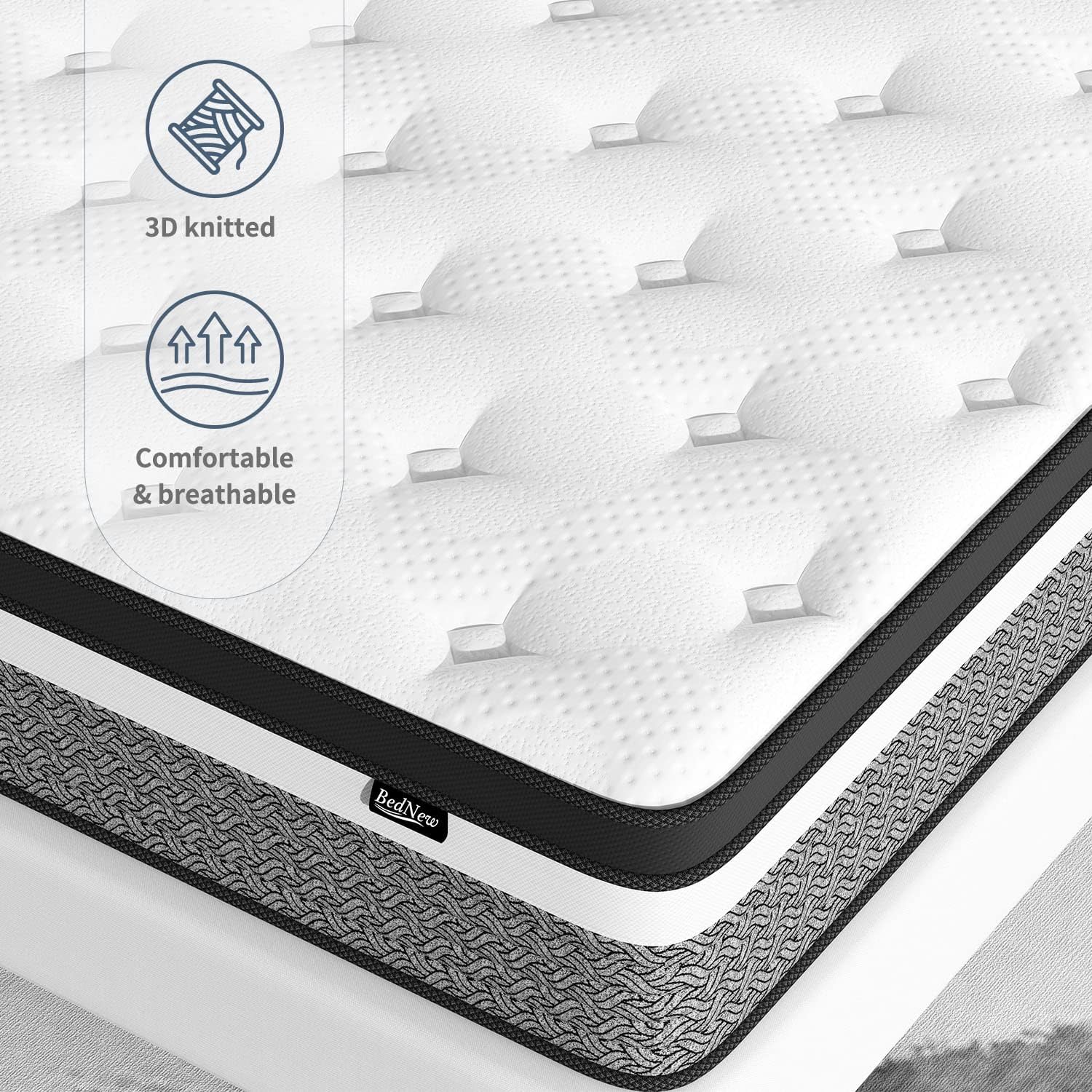 Thumbnail 4 de Bednew Double Mattress 31cm Hybrid for Pain Relief