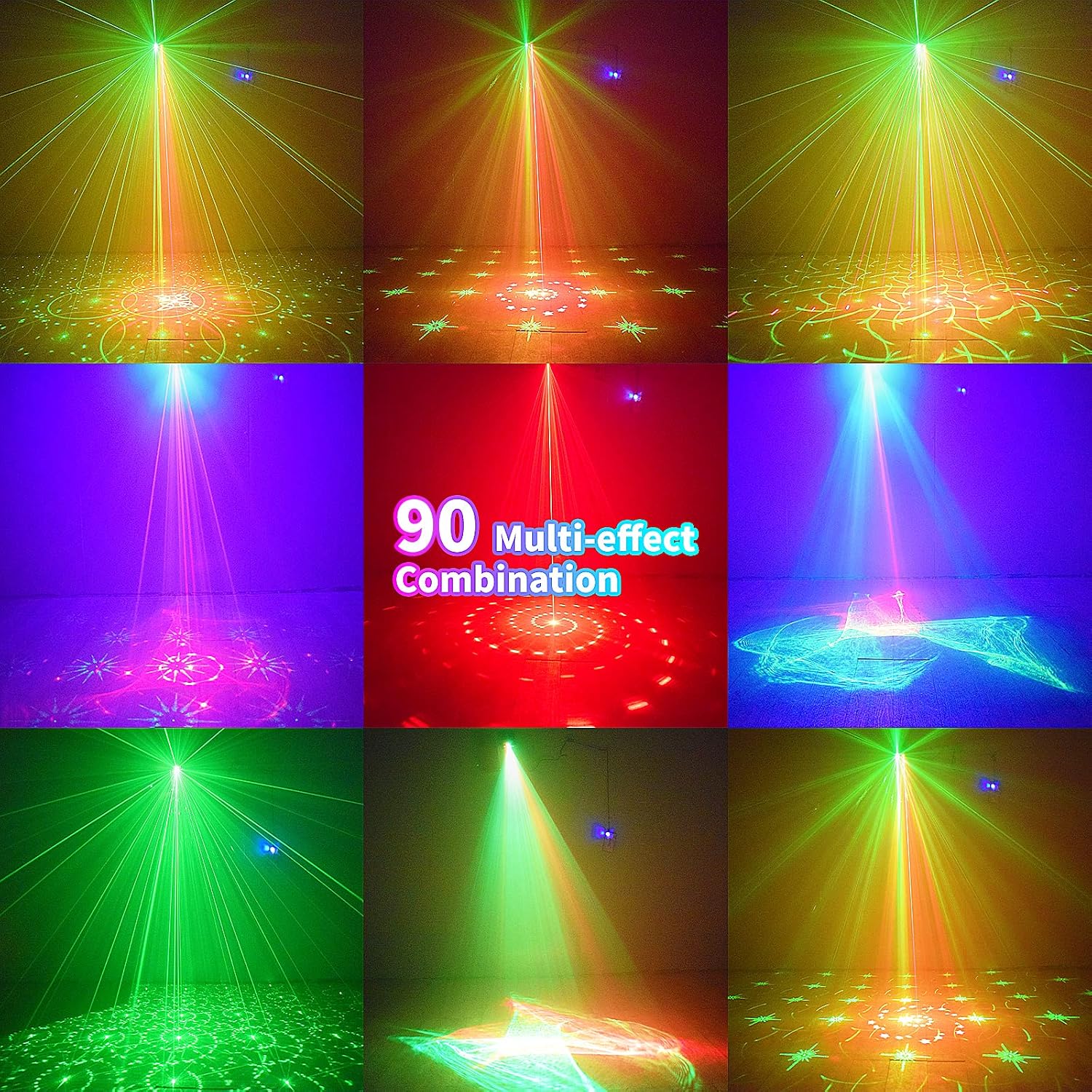Detalle de Enjoyedled DQ-R90L DJ Party Light with RGB LEDs, Laser Effects and Remote