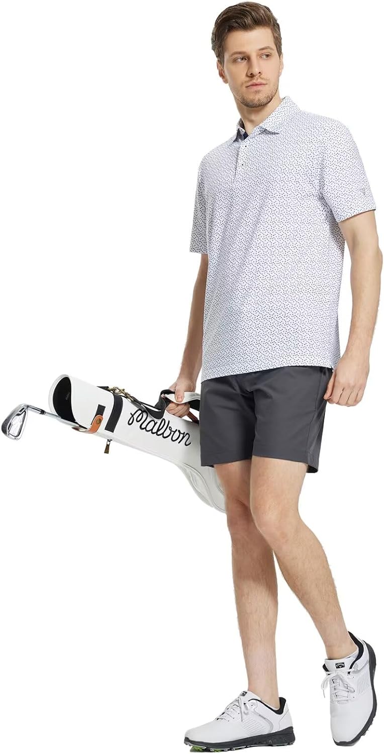 Detalle de M MAELREG Men’s Golf Shirt Short Sleeve Dry-Fit Printed Performance Polo (UPF 30+)